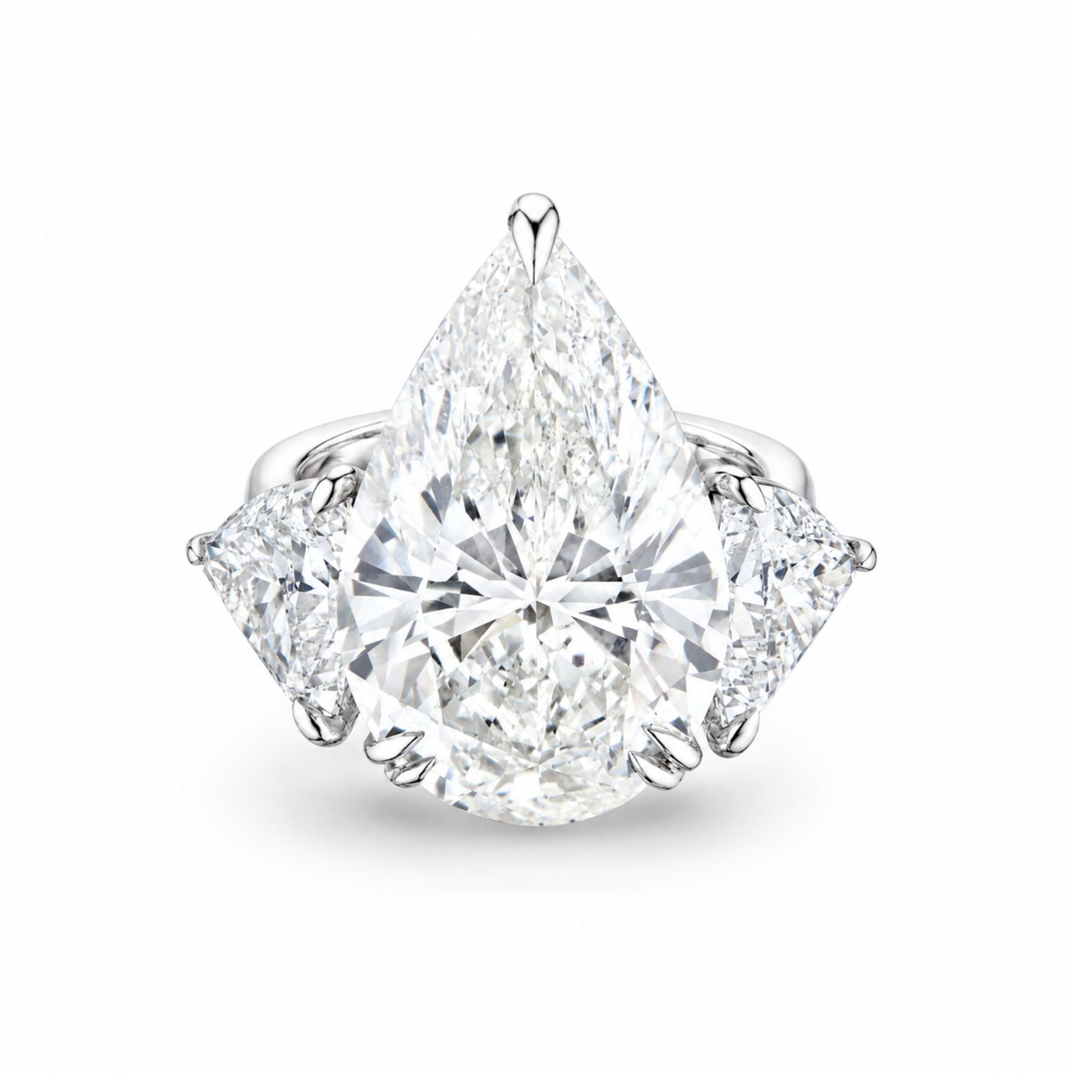 Carlisle 16.50 Carat Pear Shape Diamond Ring in Platinum
