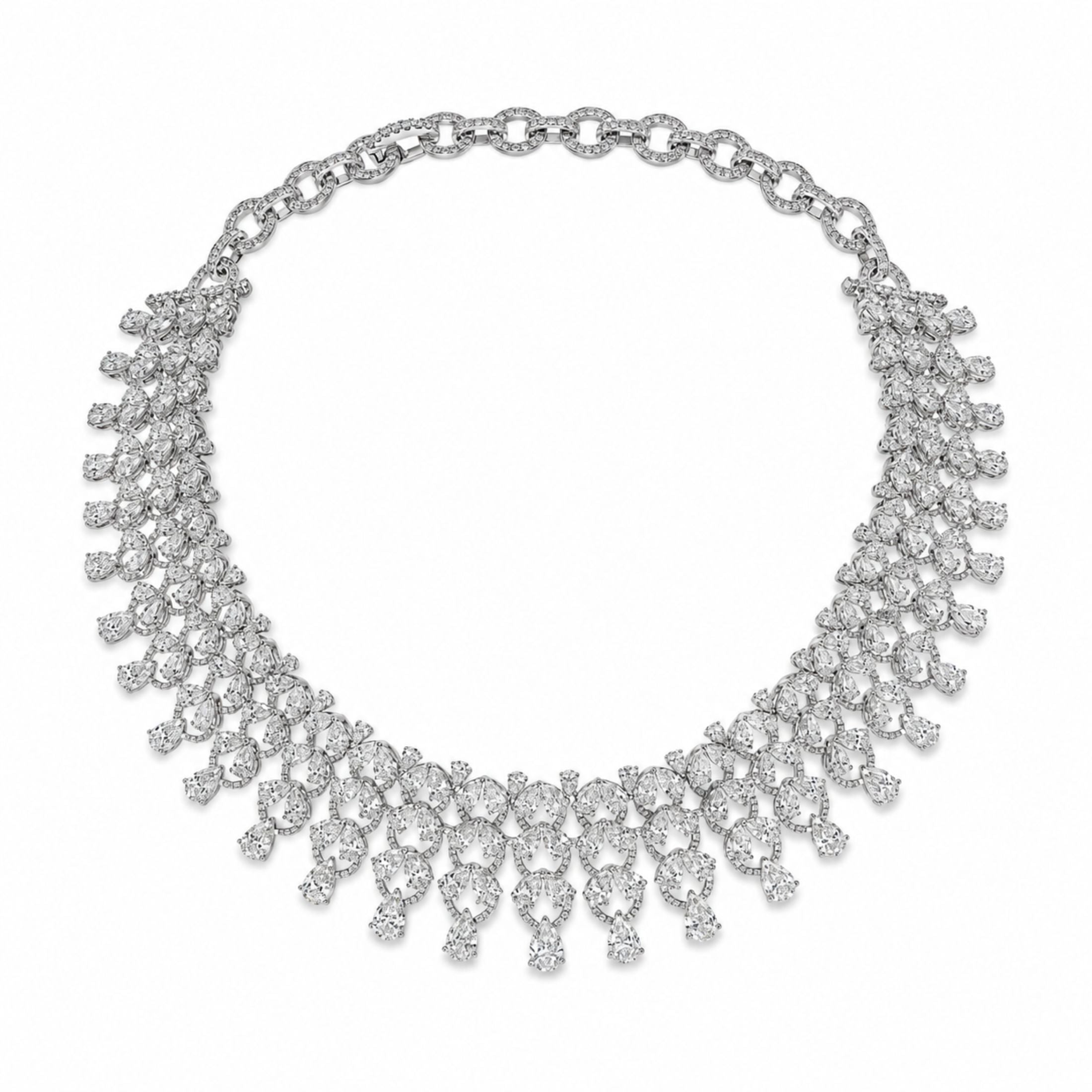 Carmen 55.48 Carat Diamond Necklace in 18K White Gold
