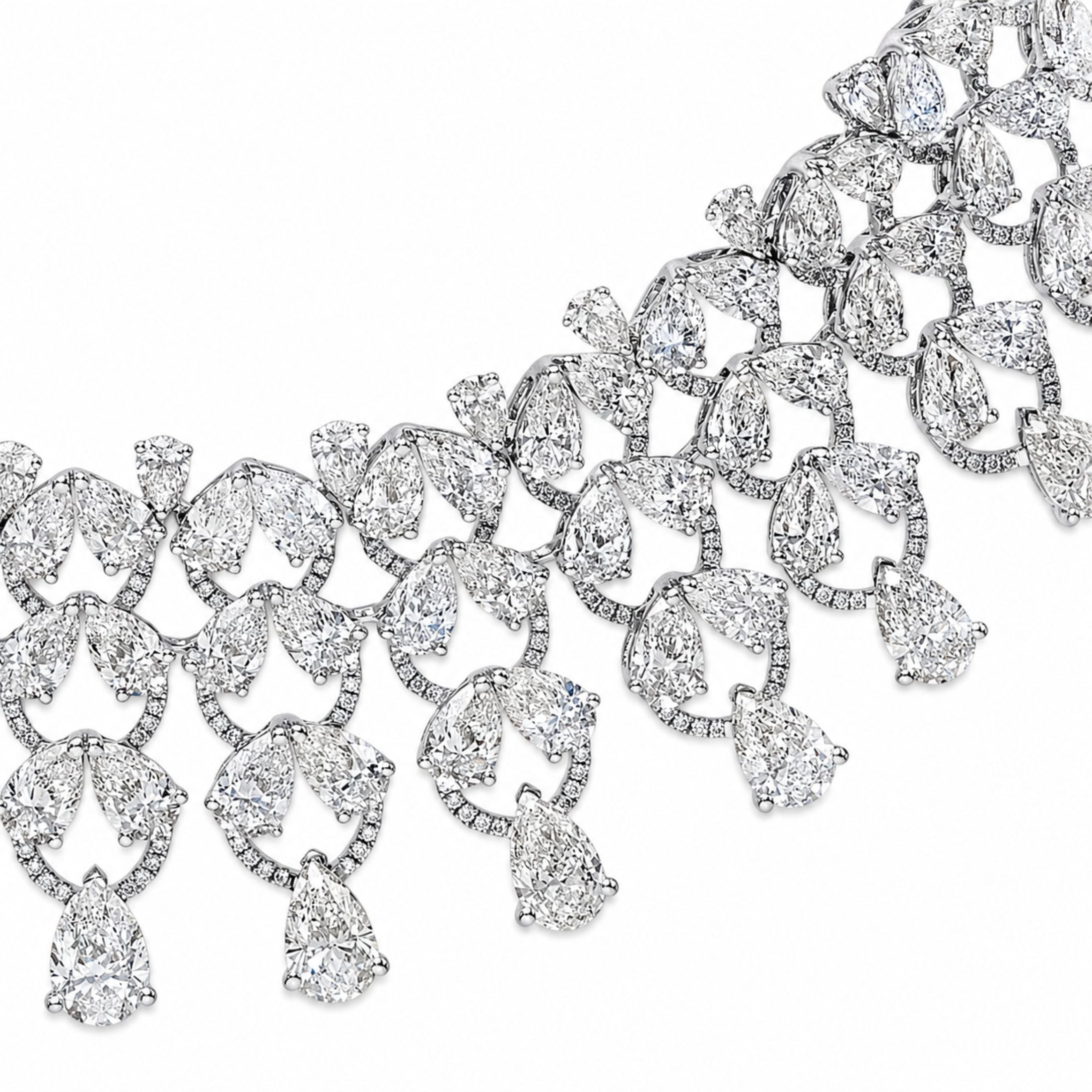 Carmen 55.48 Carat Diamond Necklace in 18K White Gold