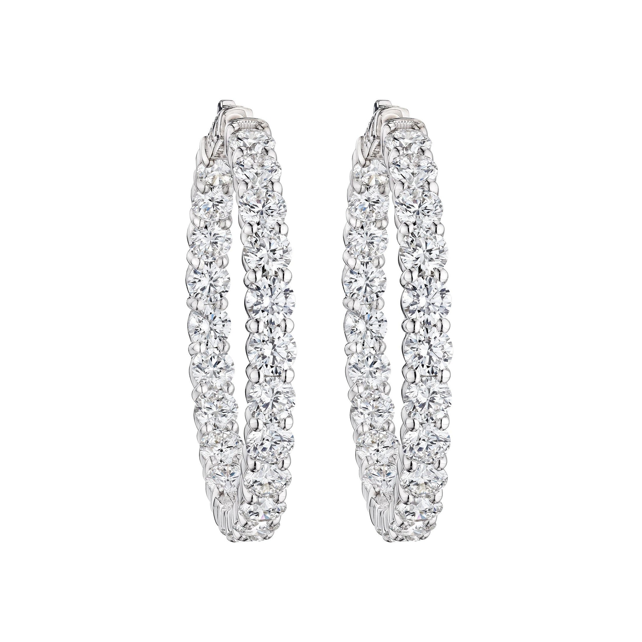 'Celestial Orbit' Round Diamond Hoop Earrings, 16 CT Leviev Earrings Earrings Leviev 