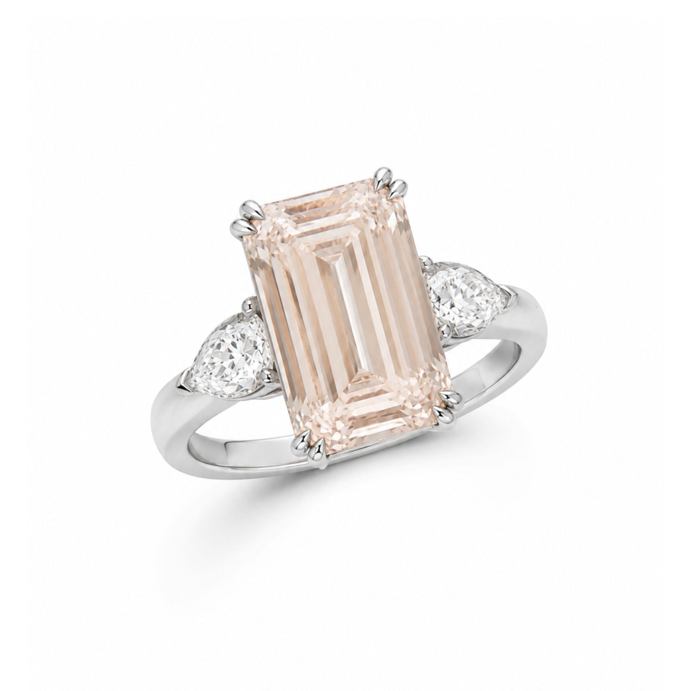 Certosa 22.36 Carat Emerald Cut Diamond Ring in 18K White Gold
