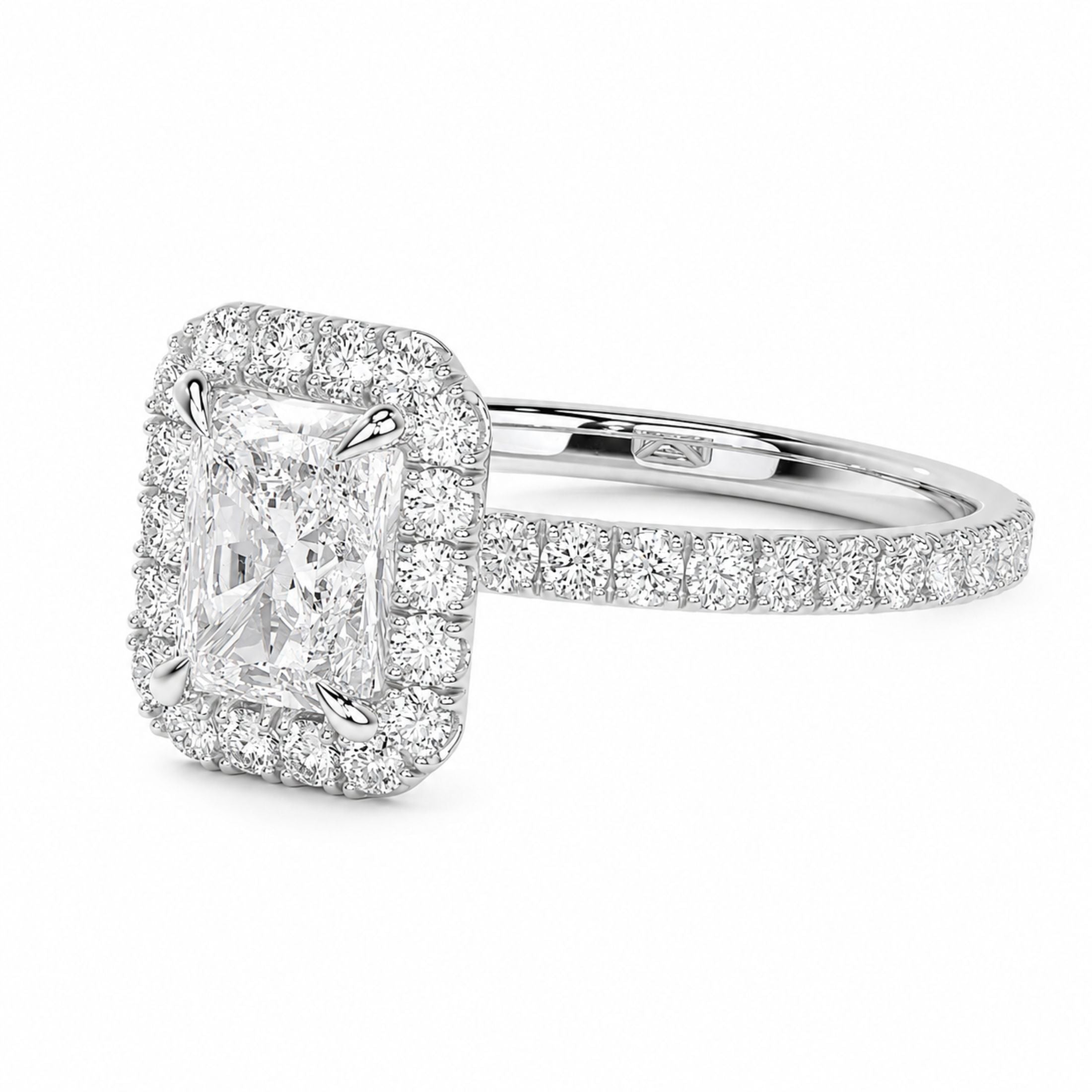 Chantilly 1.30 Carat Diamond Halo Ring in 18K White Gold