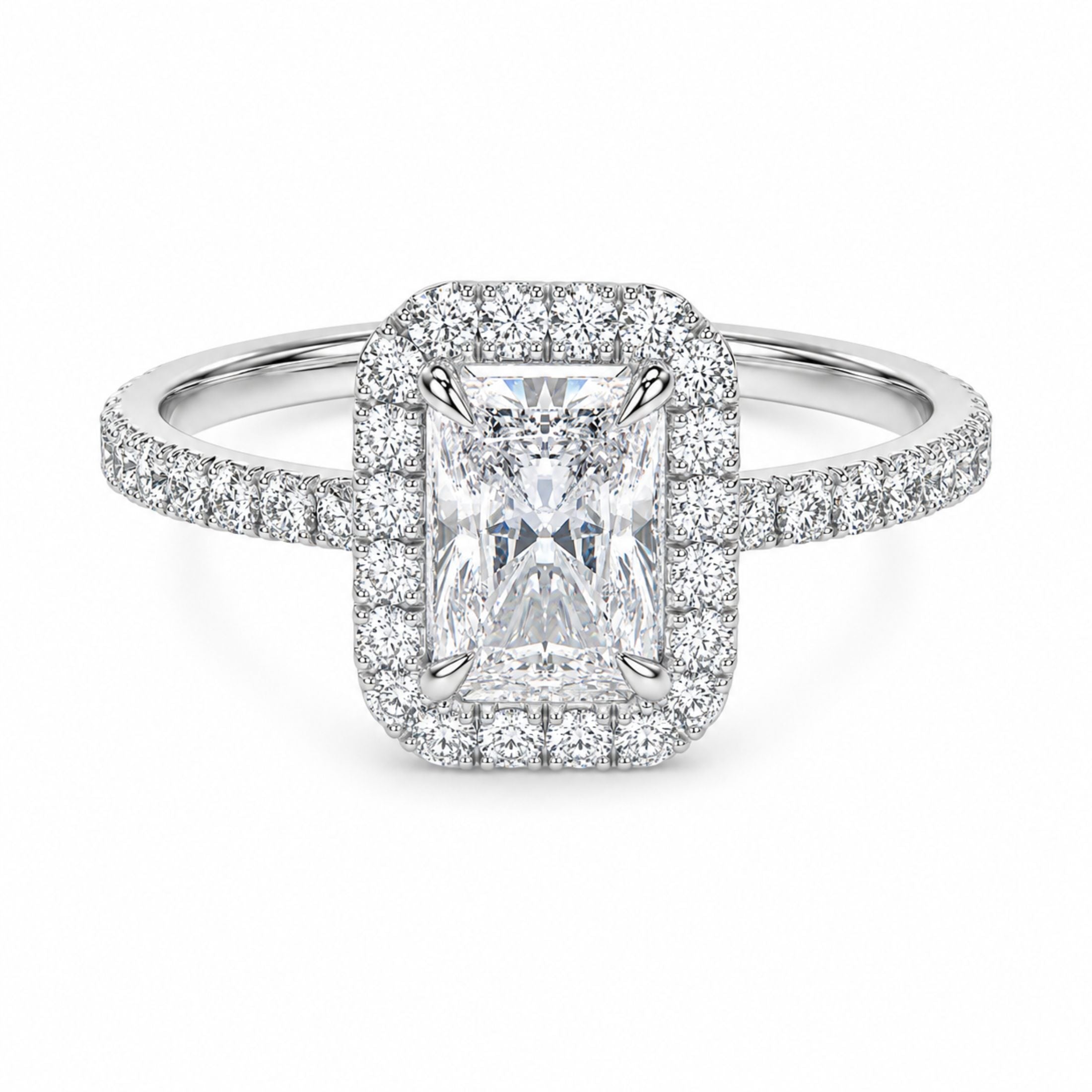 Chantilly 1.30 Carat Diamond Halo Ring in 18K White Gold