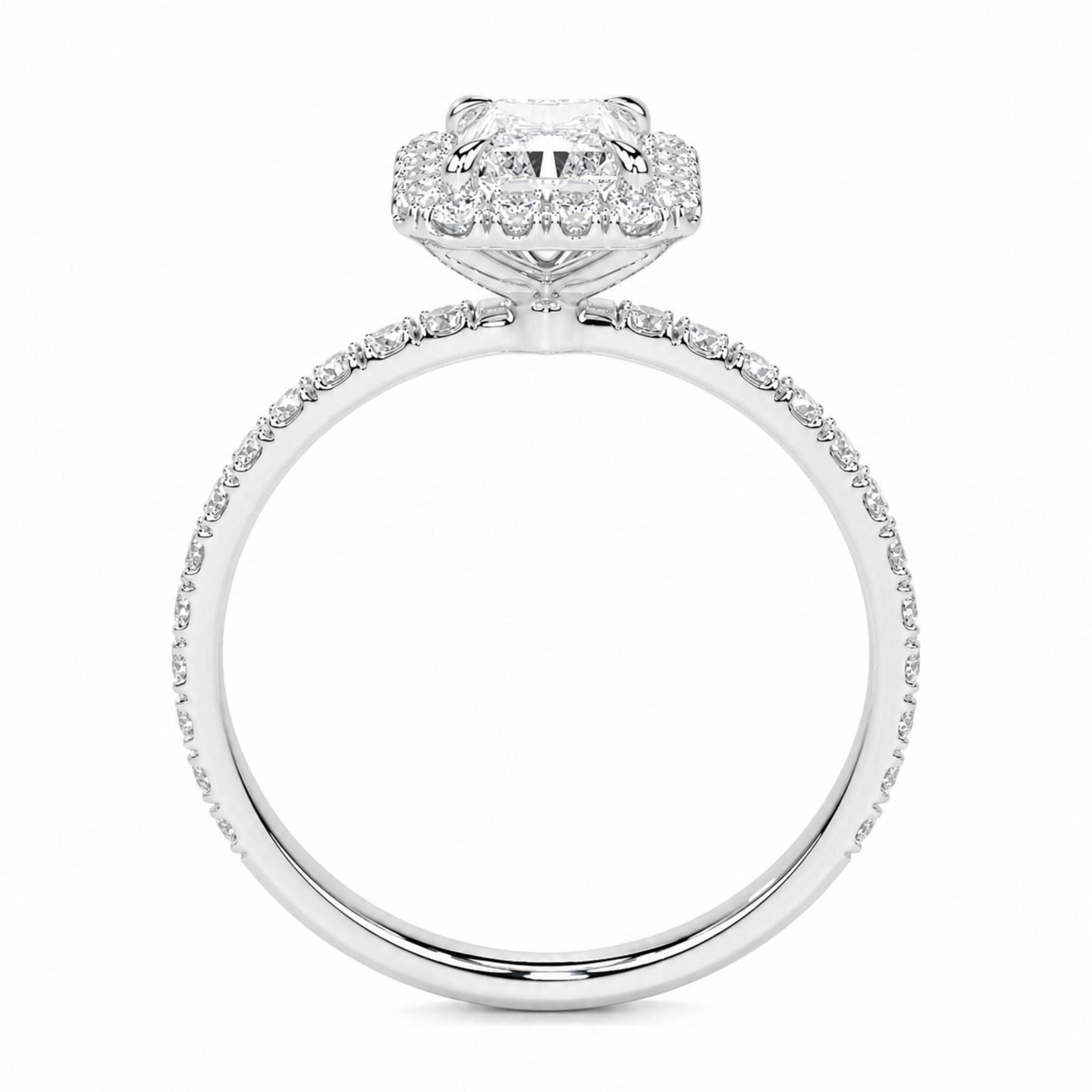 Chantilly 1.30 Carat Diamond Halo Ring in 18K White Gold