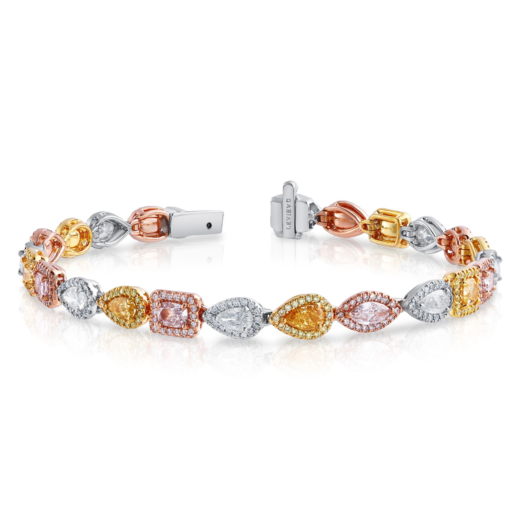 Leviev Starlite diamond bracelet in 18K white rose and yellow gold with mixed cut diamonds
