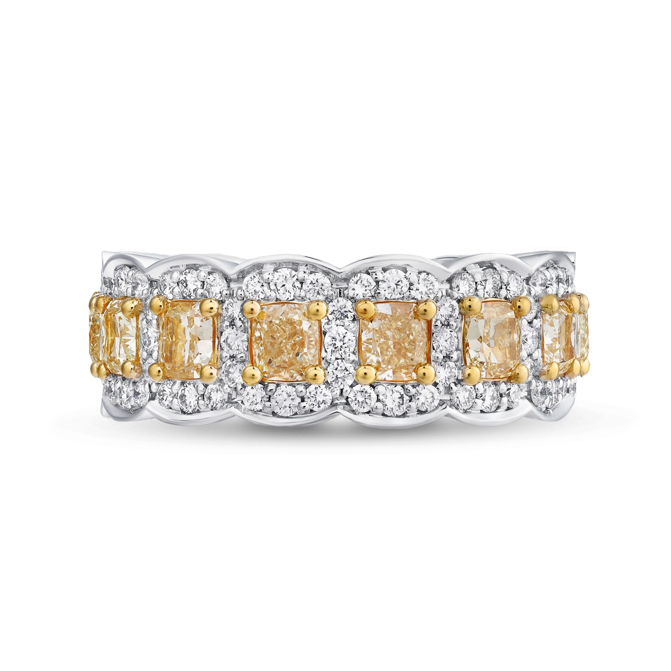 Colette 4.97 Carat Fancy Yellow Diamond Eternity Ring in 18K Gold