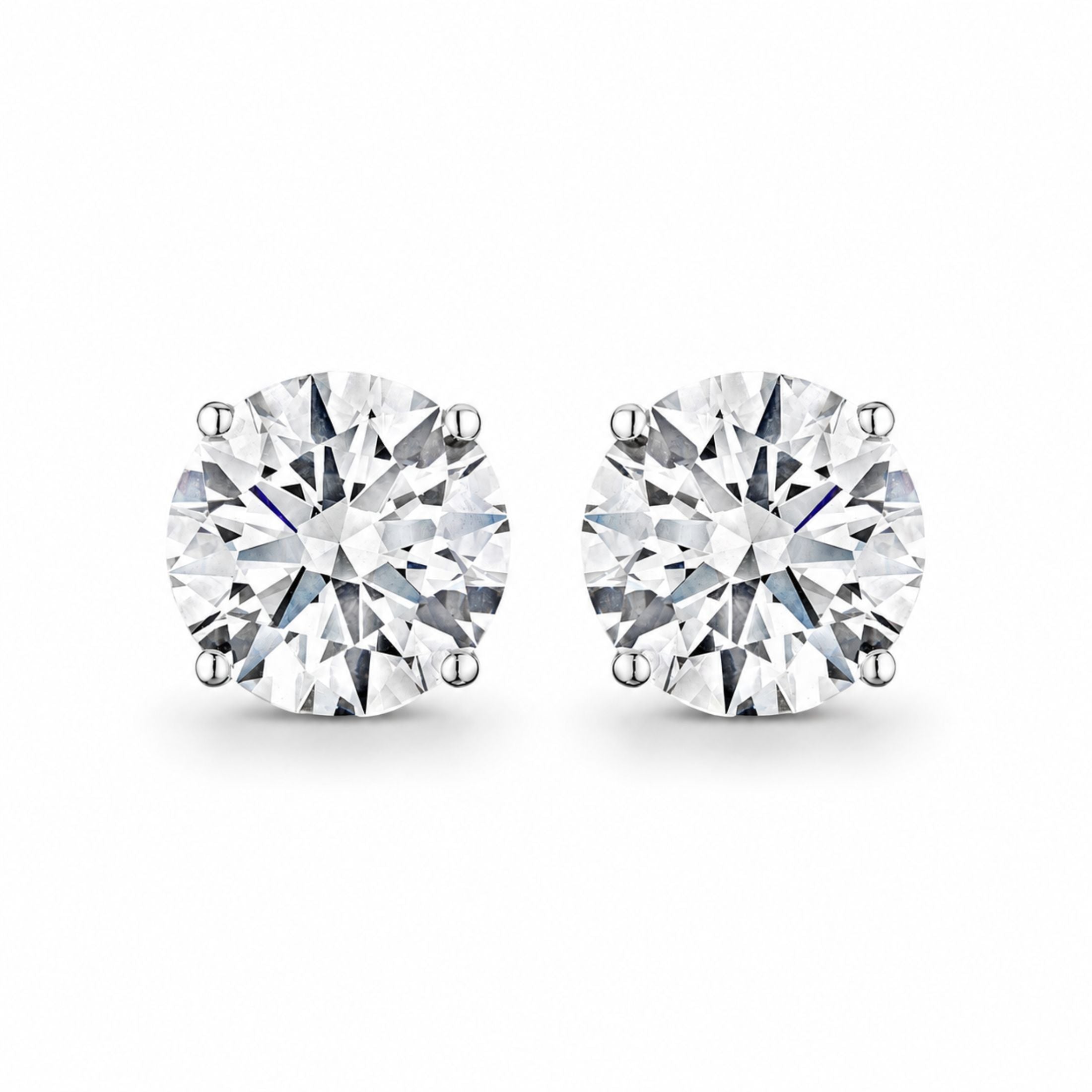 Colonna 10.10 Carat Diamond Stud Earrings in 14K White Gold