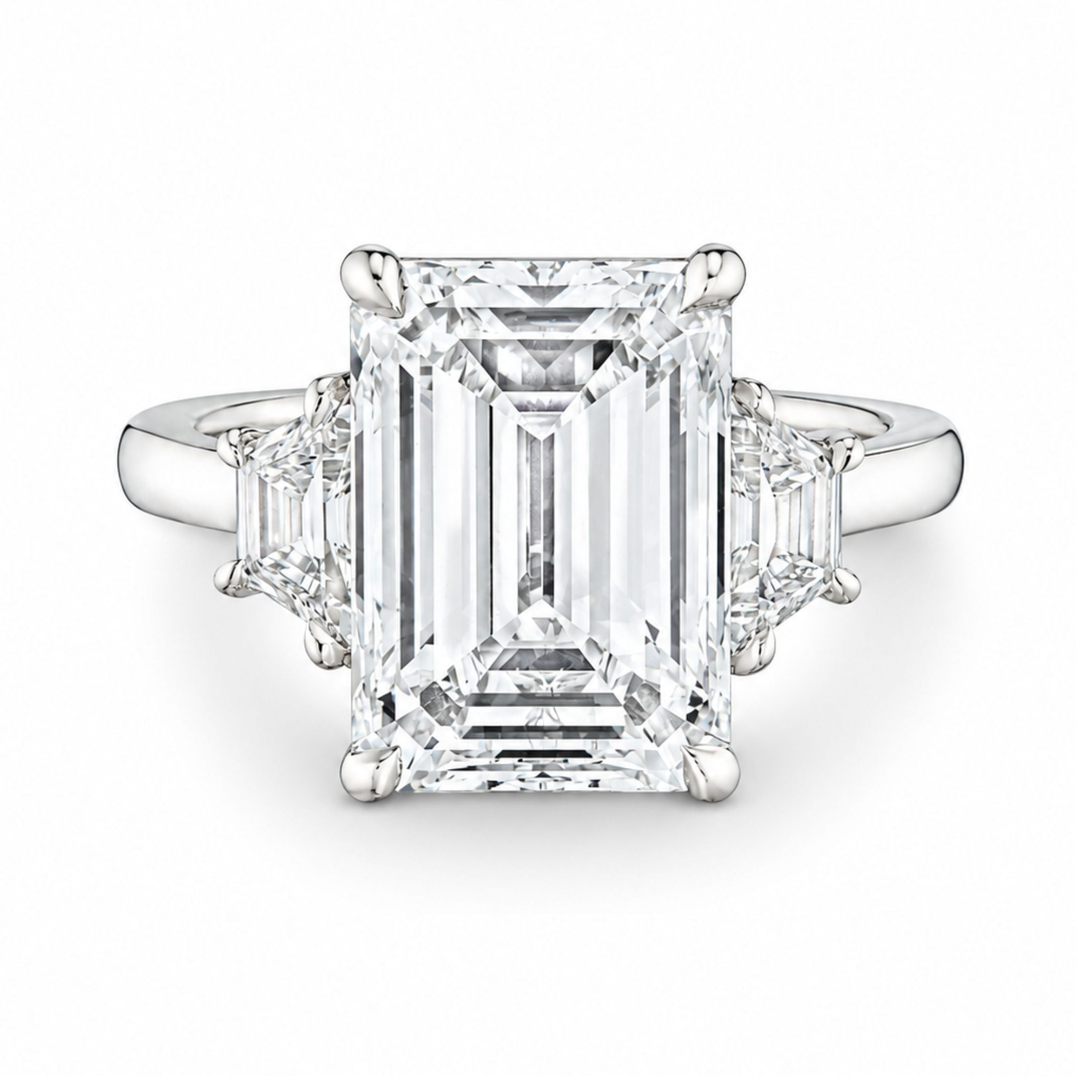 Como 5.83 Carat Emerald Cut Diamond Ring in Platinum