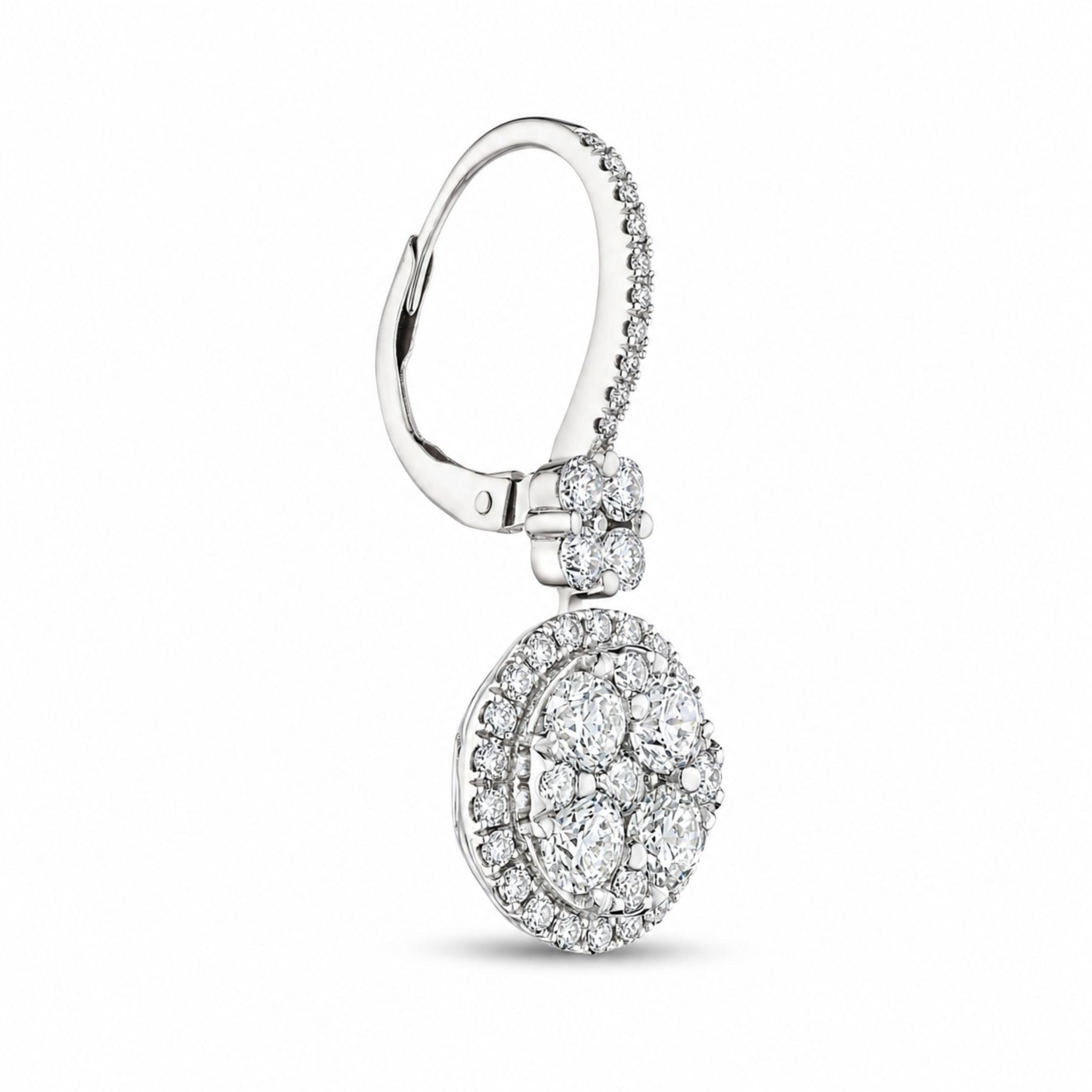 Constellation Light 3.40 Carat Diamond Drop Earrings in 18K White Gold