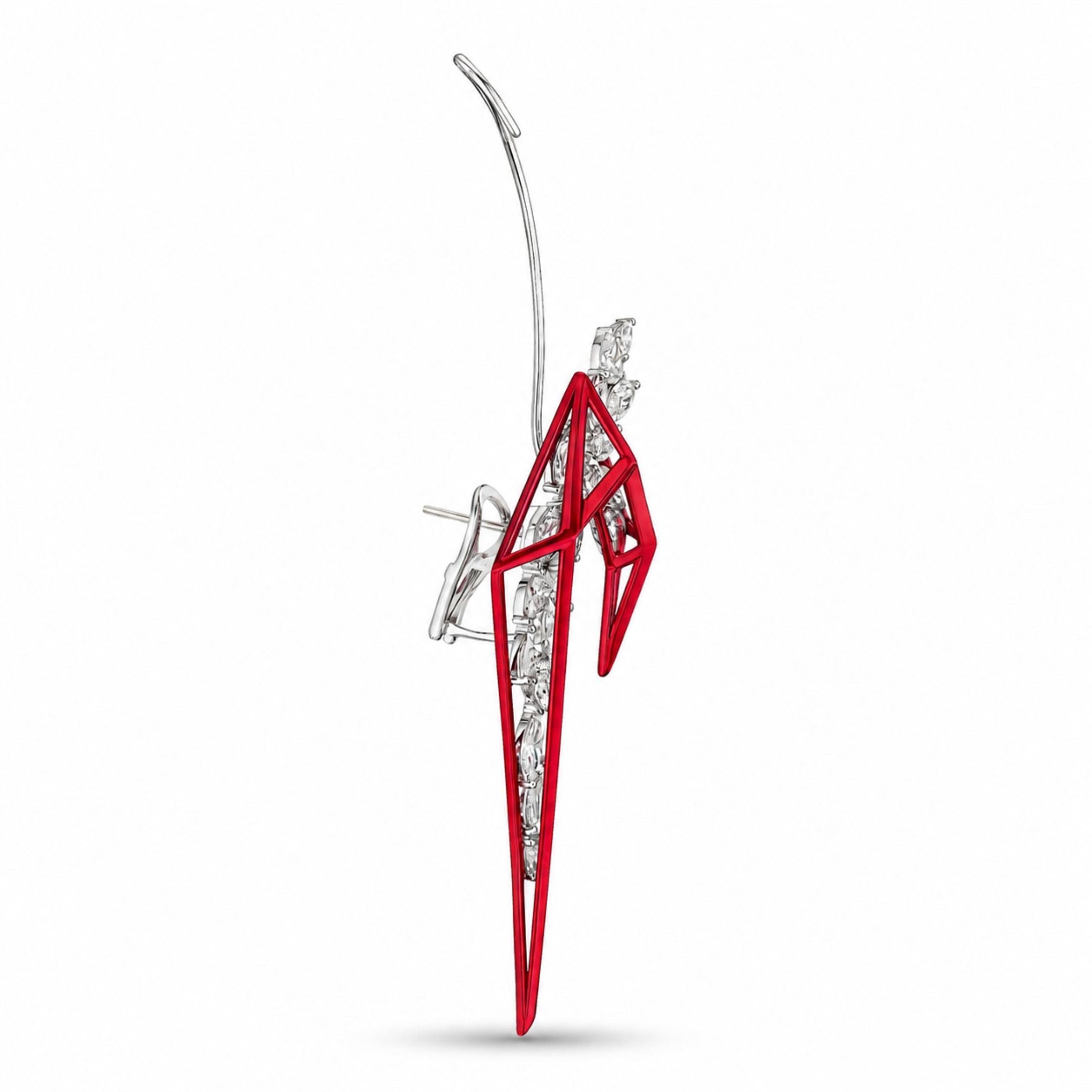 Crimson Web 11.41 Carat Diamond Earrings in 18K White Gold