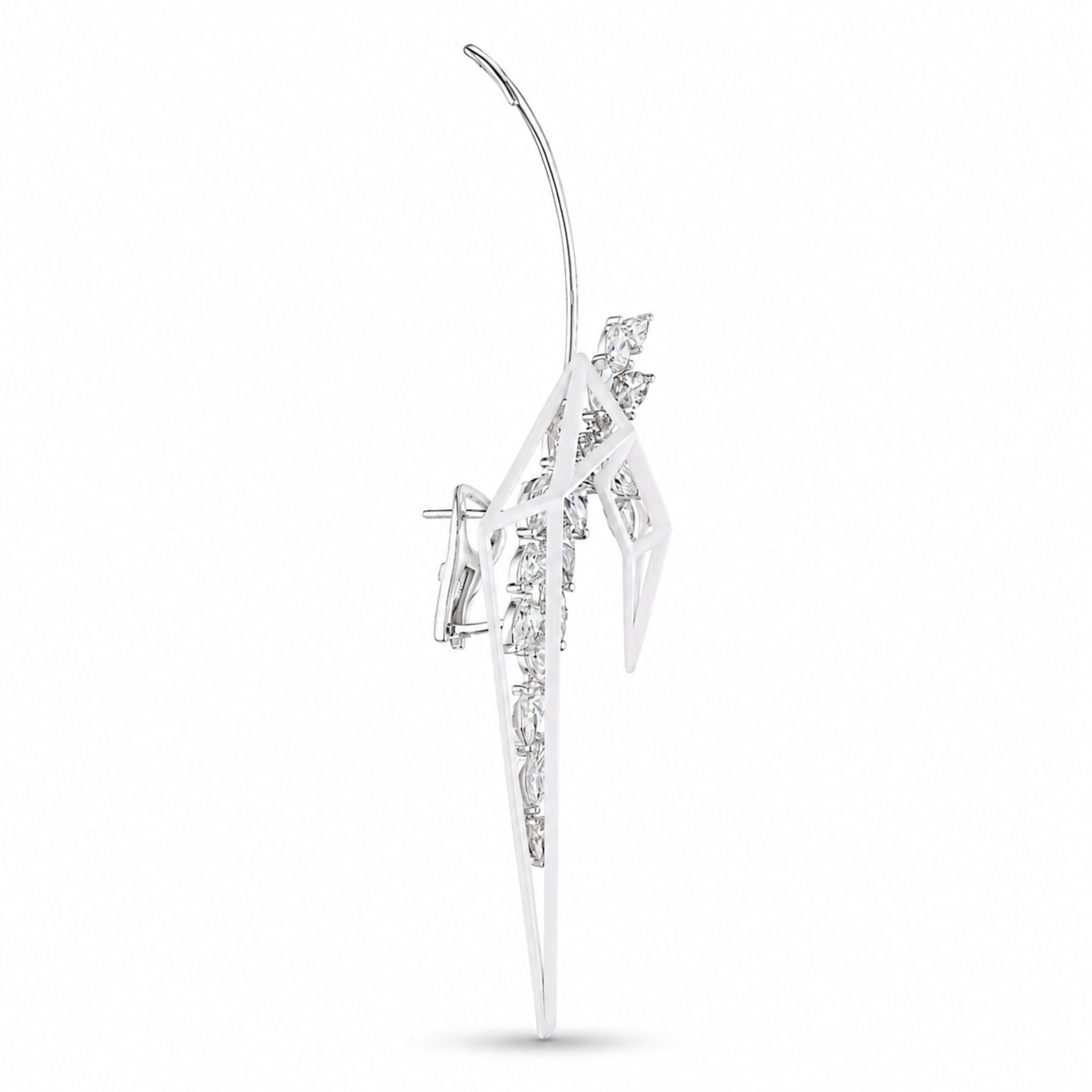 Crimson Web 11.41 Carat Diamond Earrings in 18K White Gold