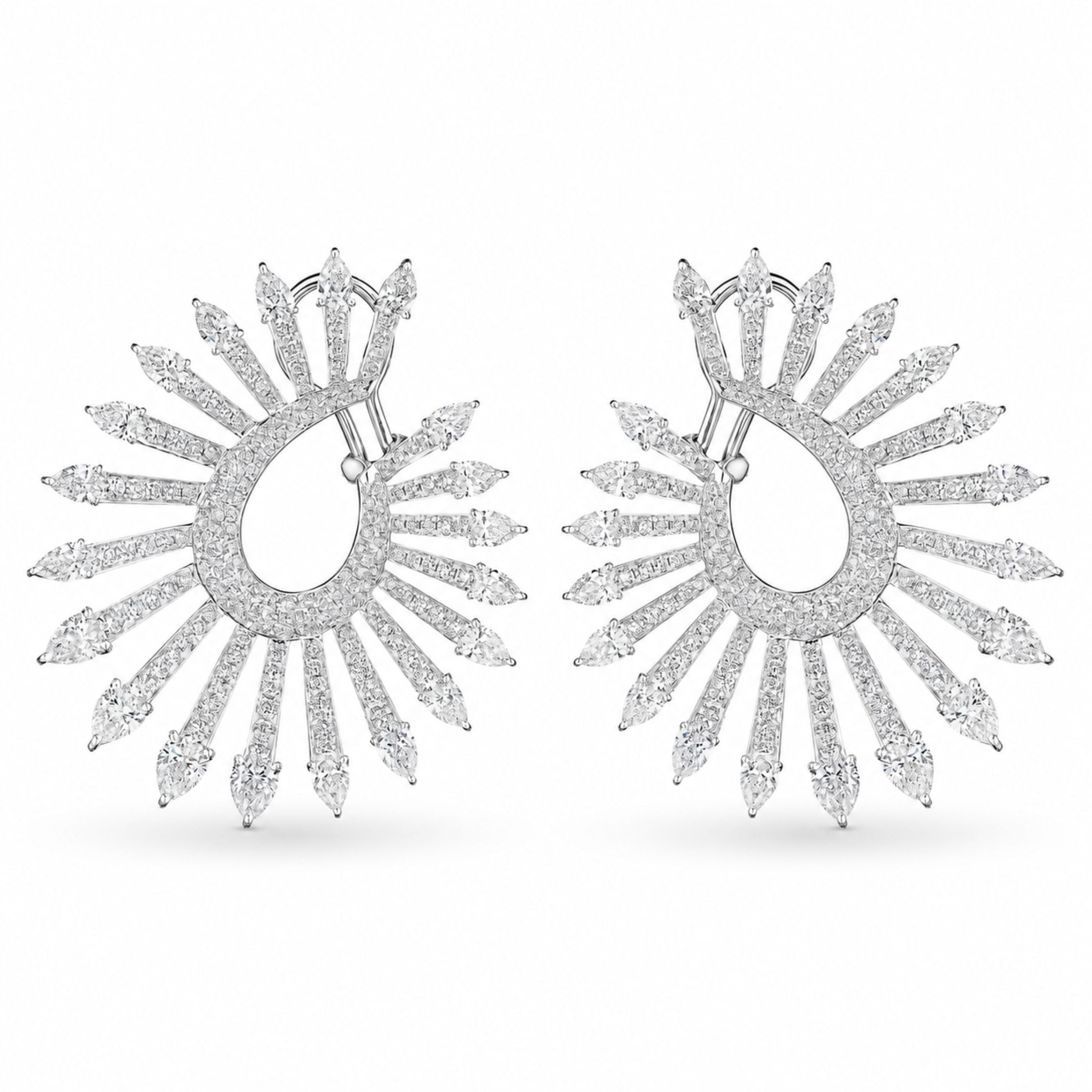 Crownflare 11.03 Carat Diamond Earrings in 18K White Gold