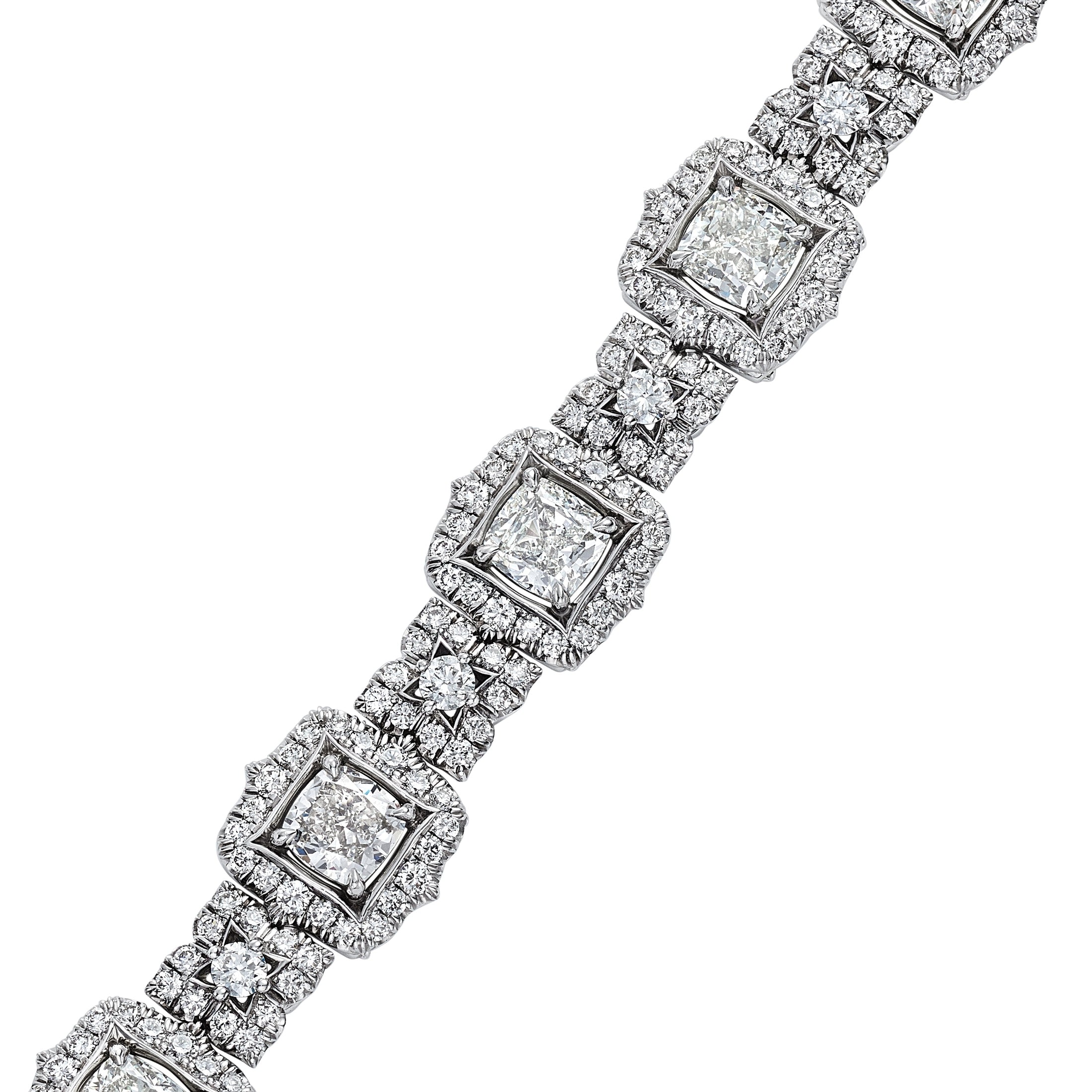 Crownstone 17.95 Carat Cushion Cut Diamond Bracelet in Platinum Leviev Bracelets Bracelet, Bracelets, Leviev Leviev 