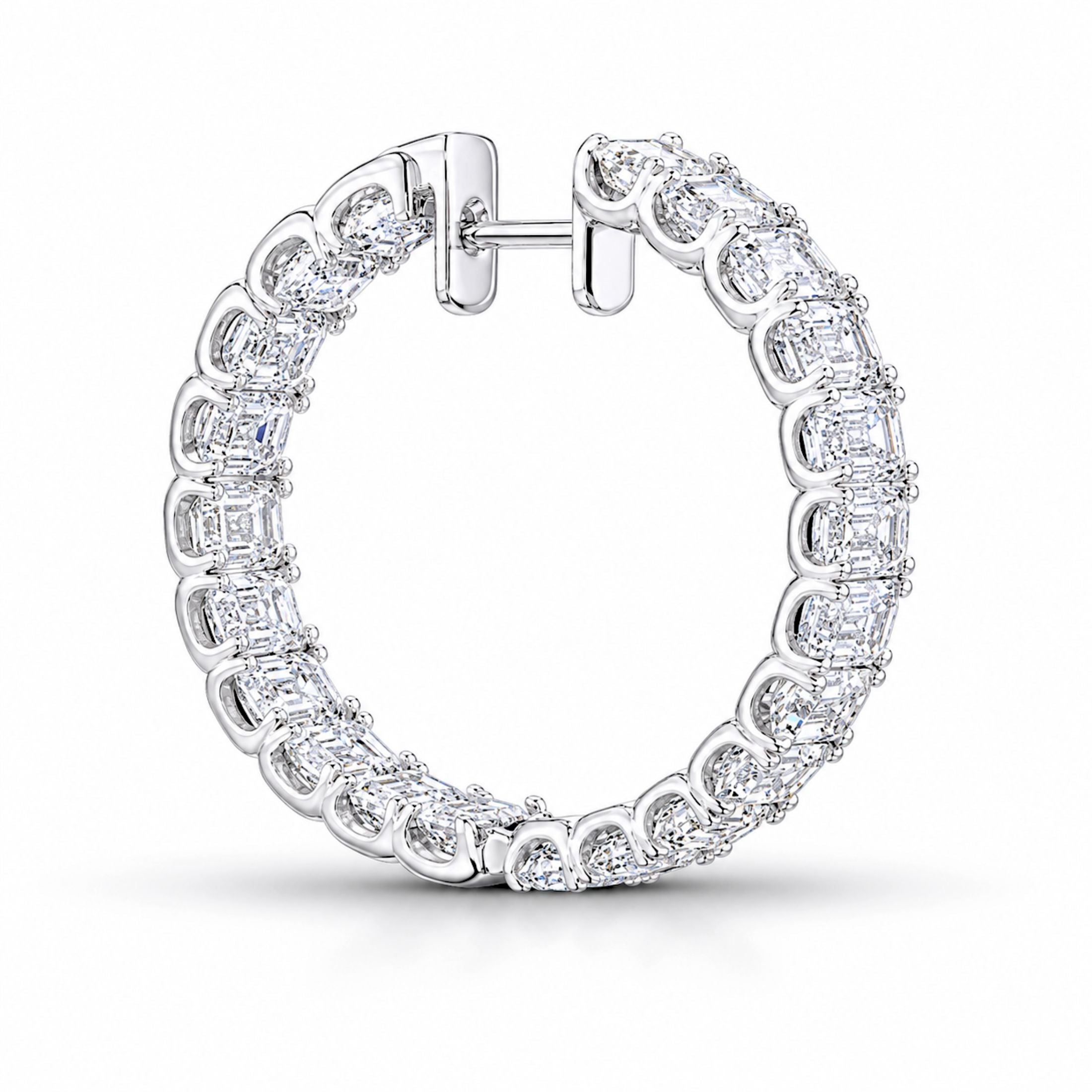 Crysalis 6.22 Carat Diamond Hoop Earrings in 18K White Gold