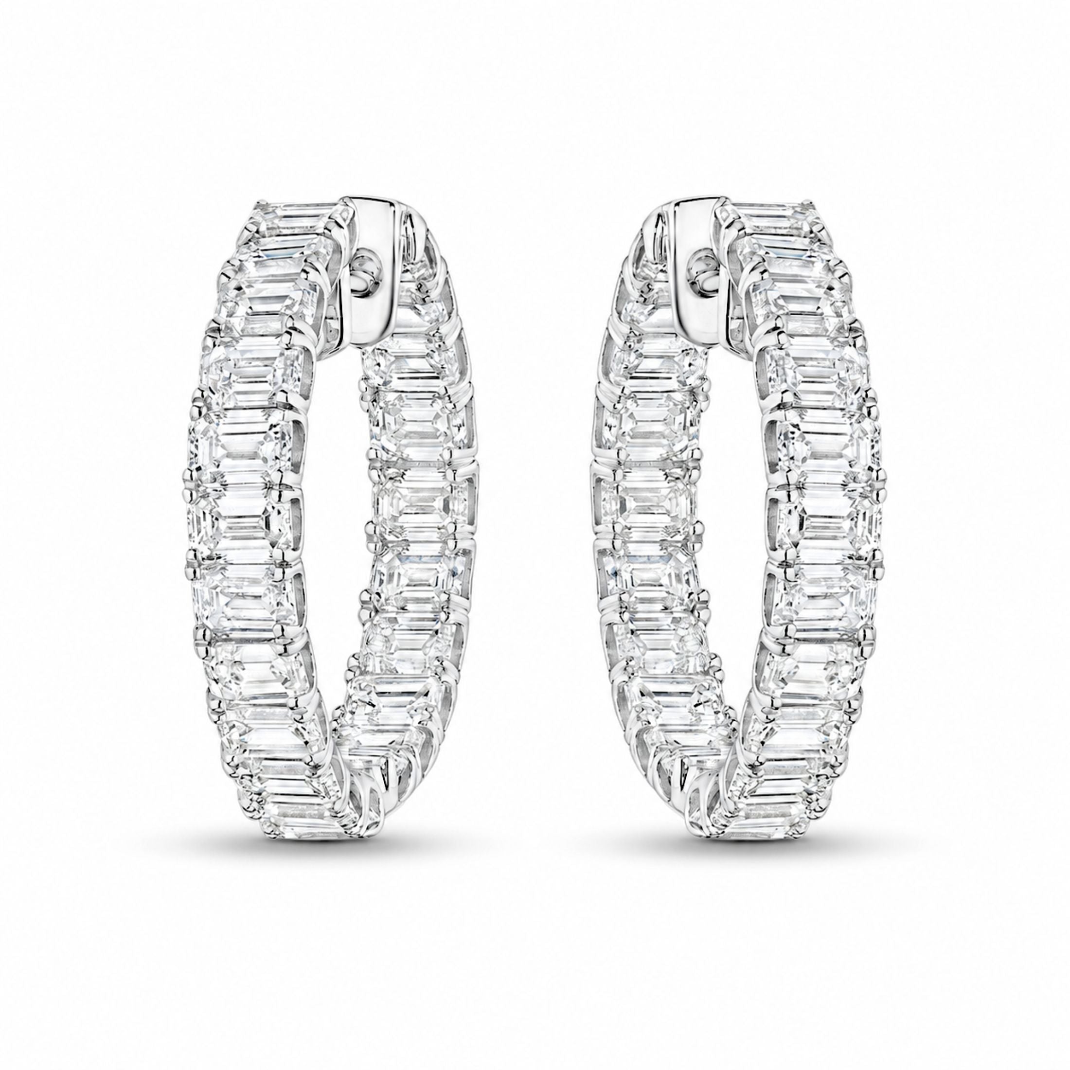 Crysalis 6.22 Carat Diamond Hoop Earrings in 18K White Gold