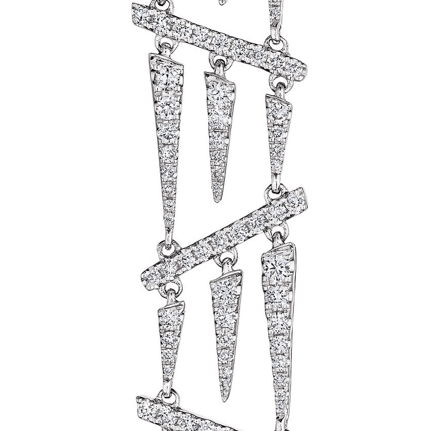 'Crystal Shards' Hinged Drop Earrings, 1.8 CT Leviev Earrings Earrings Leviev 