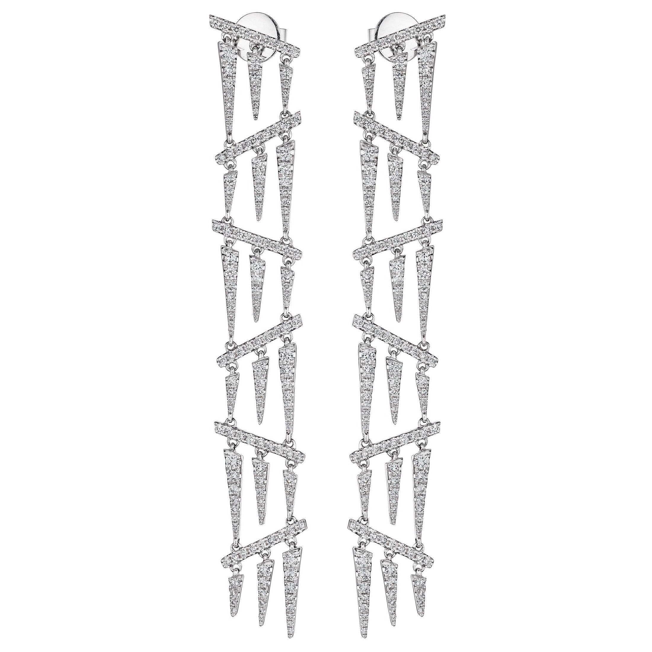 'Crystal Shards' Hinged Drop Earrings, 1.8 CT Leviev Earrings Earrings Leviev 