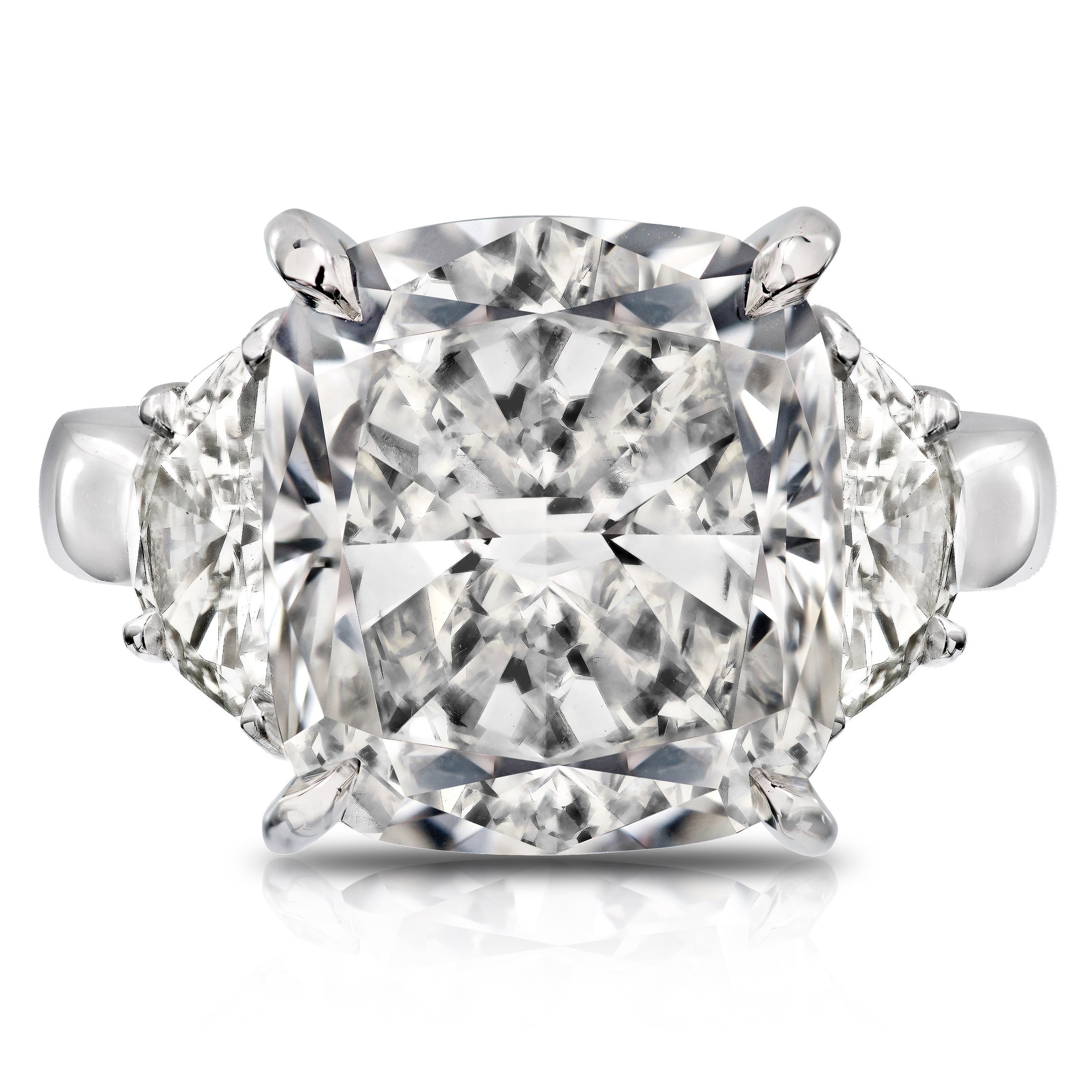 Cushion Cut Diamond Ring with Tapered Baguettes, 5 CT Leviev Rings Rings Leviev 