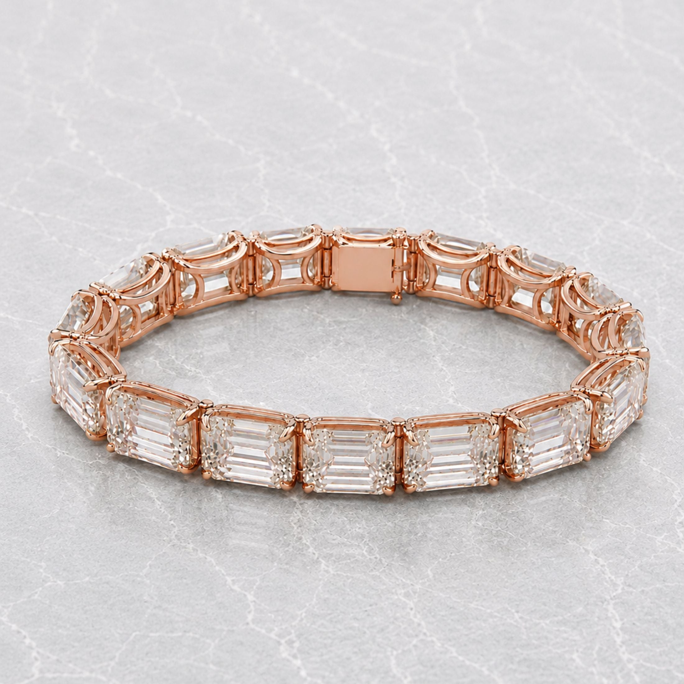 Riflesso 74.40 Carat Diamond Tennis Bracelet  in 18K Rose Gold