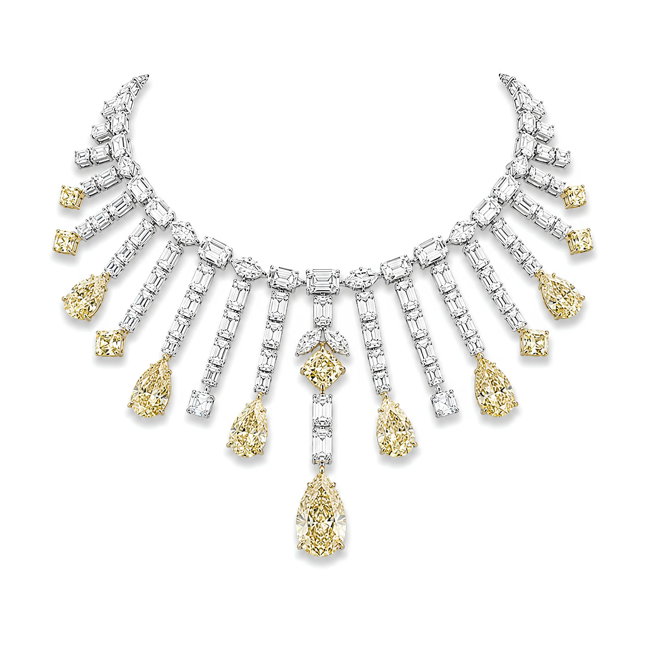 Lysis 77.70 Carat Diamond Riviera Necklace in 18K White Gold