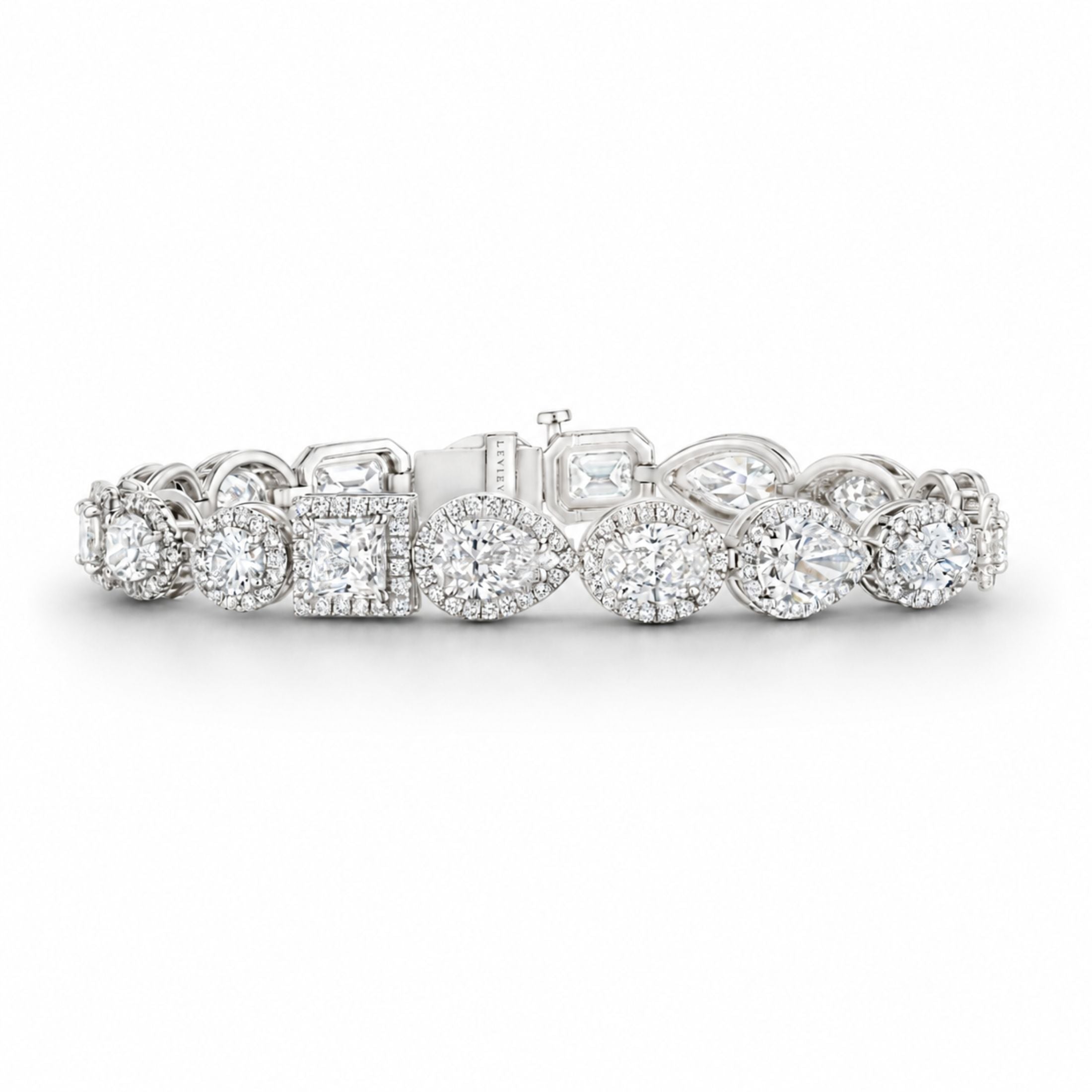 Degas 12.56 Carat Diamond Tennis Bracelet in 18K White Gold