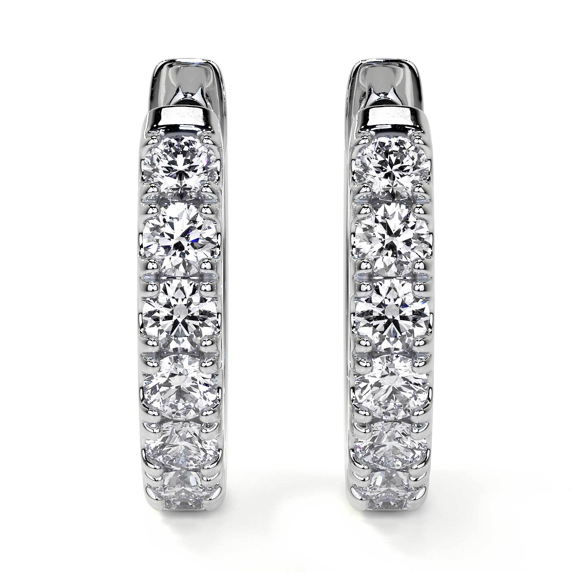 Diamond Hoop Earrings, 10MM, 0.24ct Leviev Earrings 18k White Gold, 18k White Gold Earrings, Hoop, Leviev, Leviev Earrings, Leviev Signature, Natural Diamond, Natural Diamond Earrings, Natural Diamonds, White Gold, White Gold & Diamond, White Gold & Diamond Earrings, White Gold Earrings, Women's Earrings, Women's Jewelry Leviev 