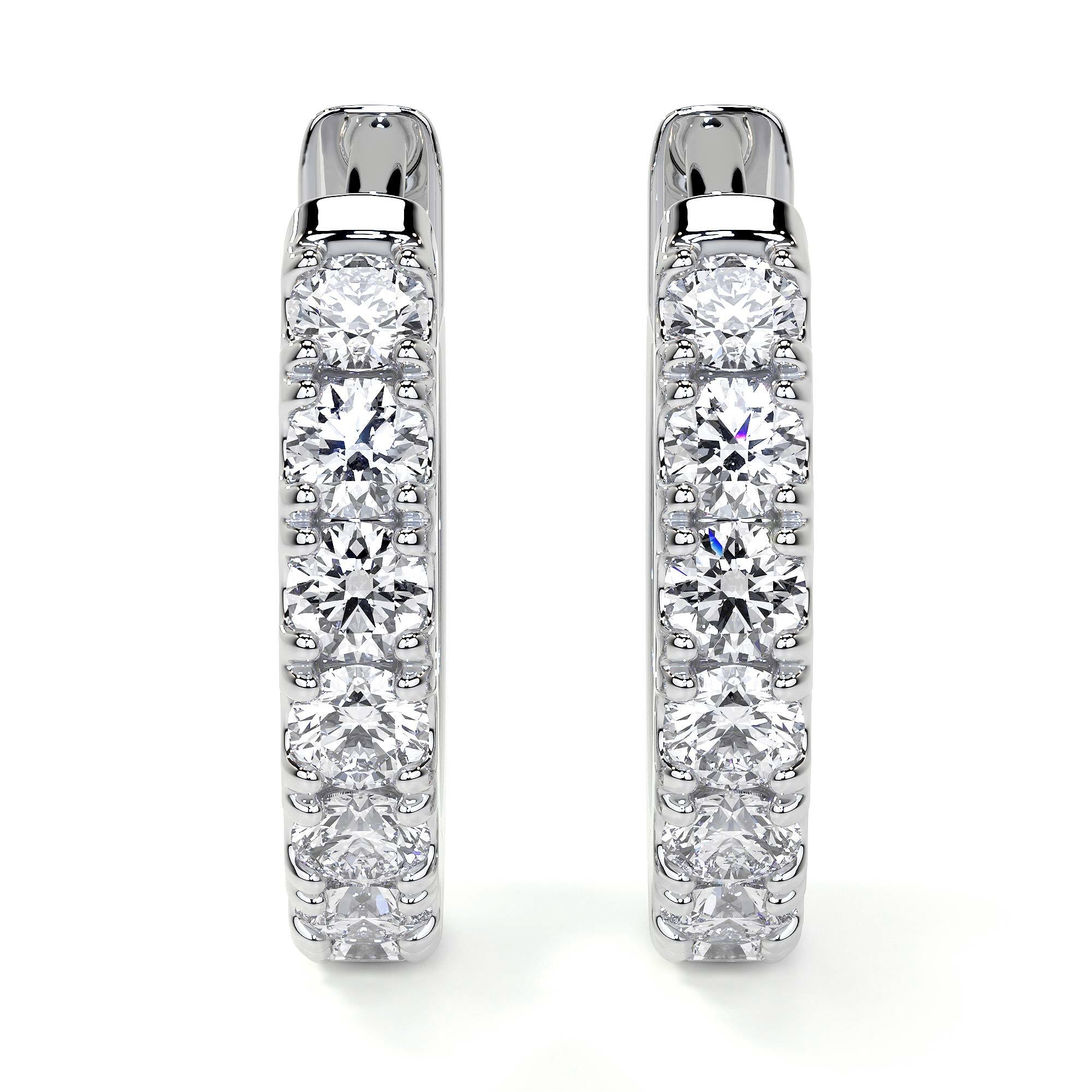Diamond Hoop Earrings, 10MM, 0.24ct Leviev Earrings 18k White Gold, 18k White Gold Earrings, Hoop, Leviev, Leviev Earrings, Leviev Signature, Natural Diamond, Natural Diamond Earrings, Natural Diamonds, White Gold, White Gold & Diamond, White Gold & Diamond Earrings, White Gold Earrings, Women's Earrings, Women's Jewelry Leviev 