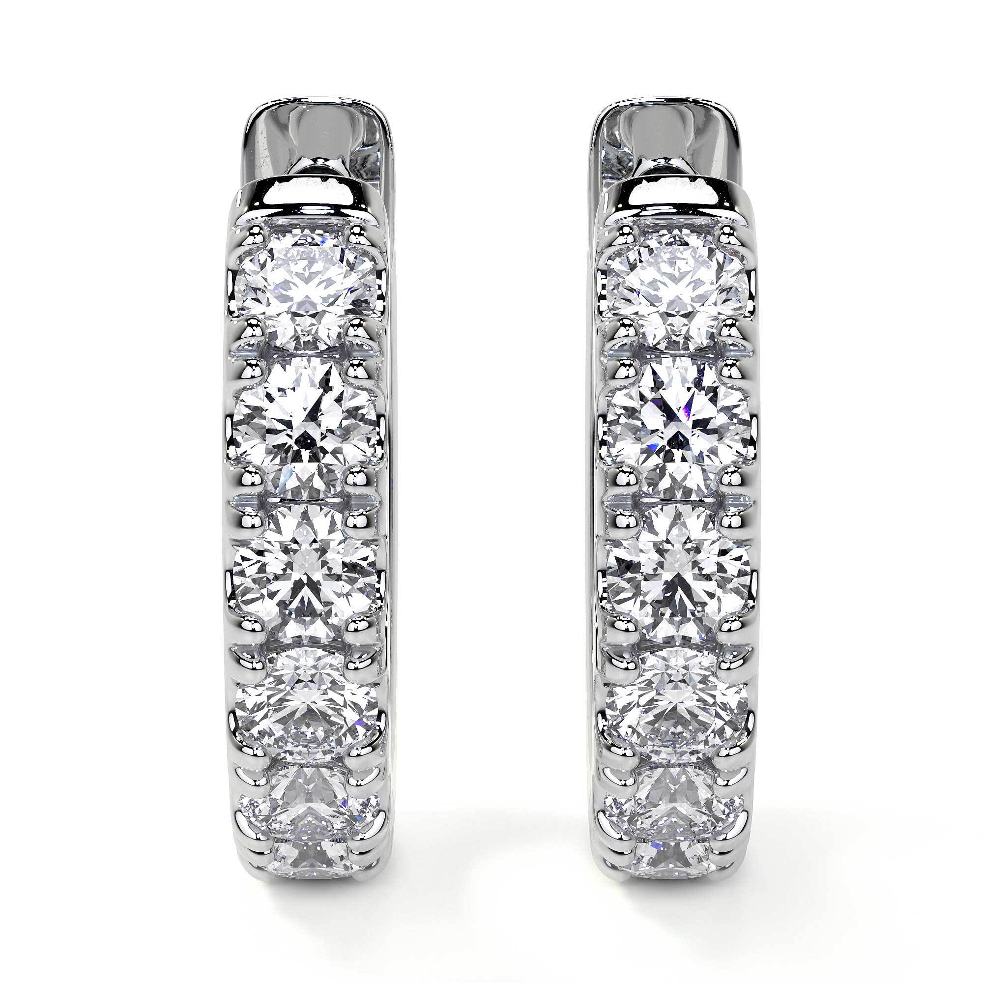 Diamond Hoop Earrings, 10MM, 0.24ct Leviev Earrings 18k White Gold, 18k White Gold Earrings, Hoop, Leviev, Leviev Earrings, Leviev Signature, Natural Diamond, Natural Diamond Earrings, Natural Diamonds, White Gold, White Gold & Diamond, White Gold & Diamond Earrings, White Gold Earrings, Women's Earrings, Women's Jewelry Leviev 
