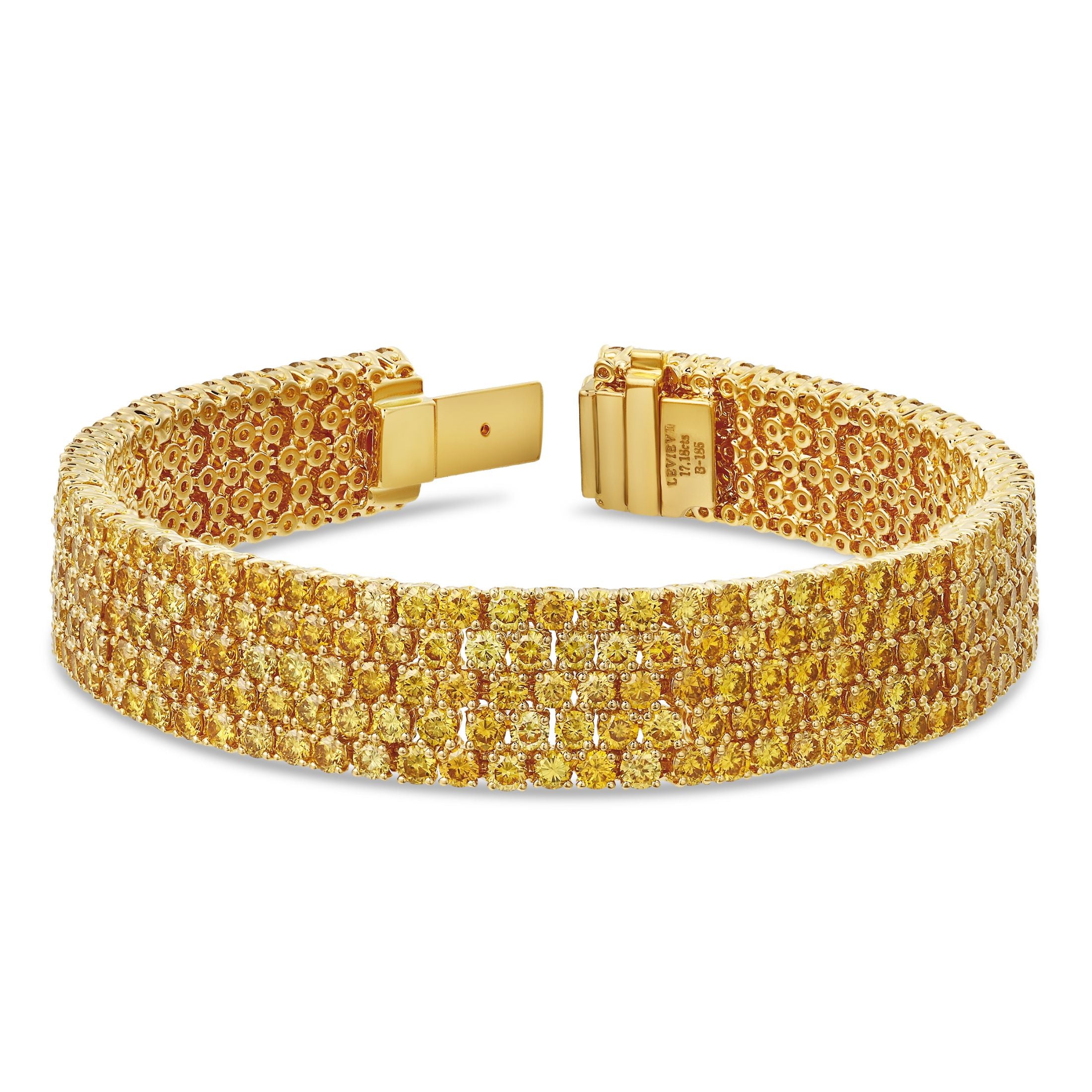 Dorienne 17.18 Carat Yellow Diamond Bracelet in 18K Gold