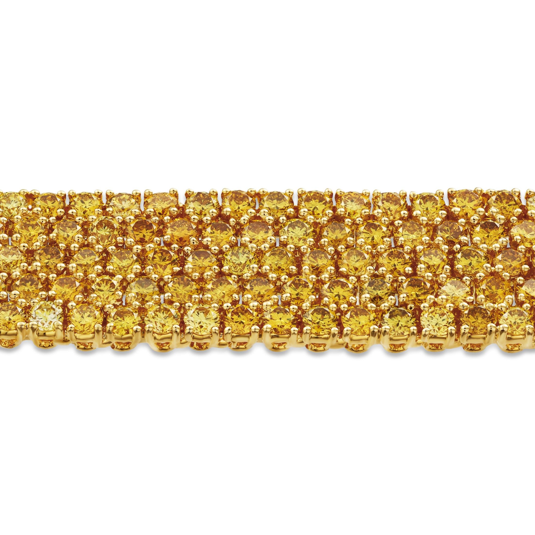Dorienne 17.18 Carat Yellow Diamond Bracelet in 18K Gold