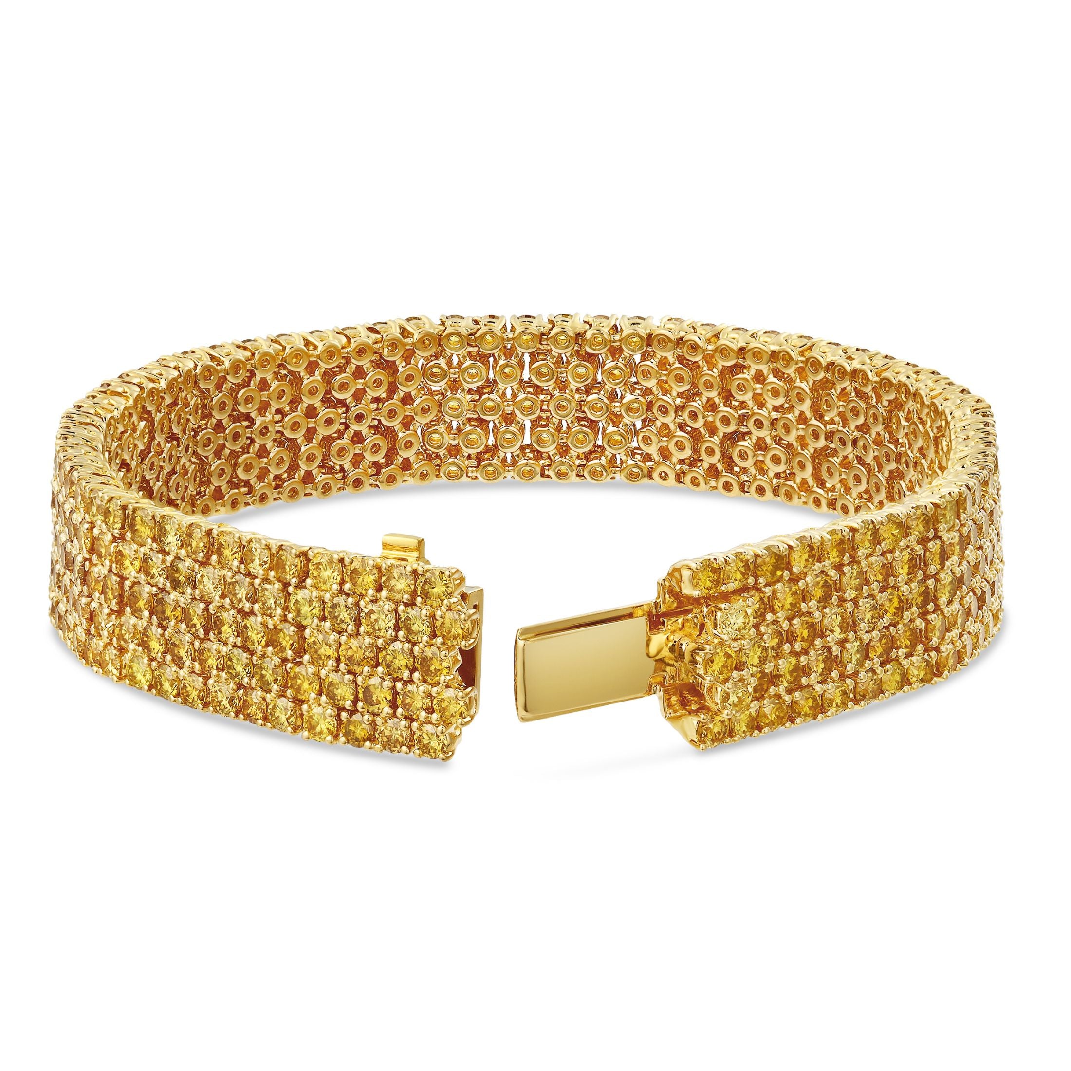 Dorienne 17.18 Carat Yellow Diamond Bracelet in 18K Gold