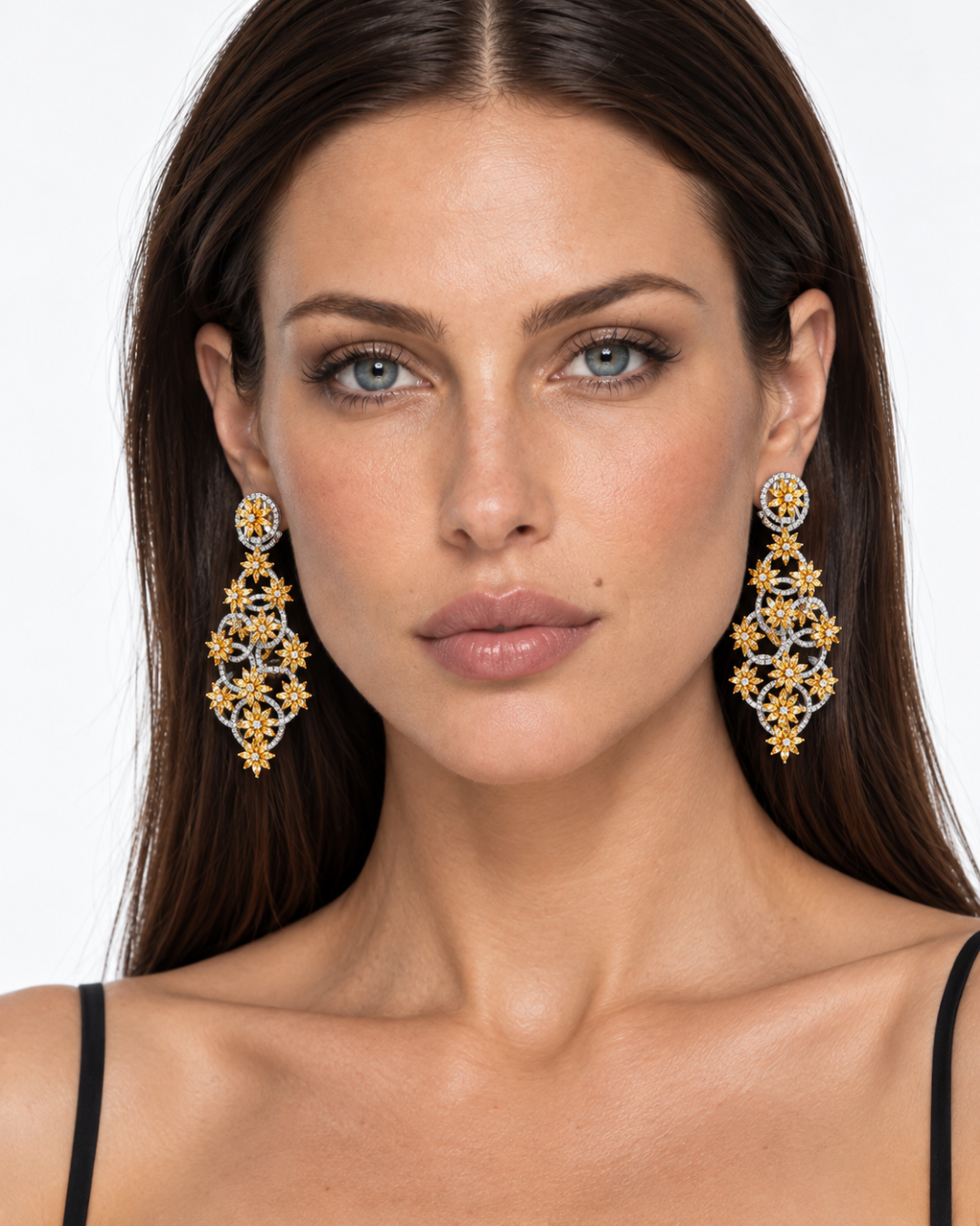 The Gilded Arbor 16.02 Carat Diamond Dangle Earrings in 18K White Gold