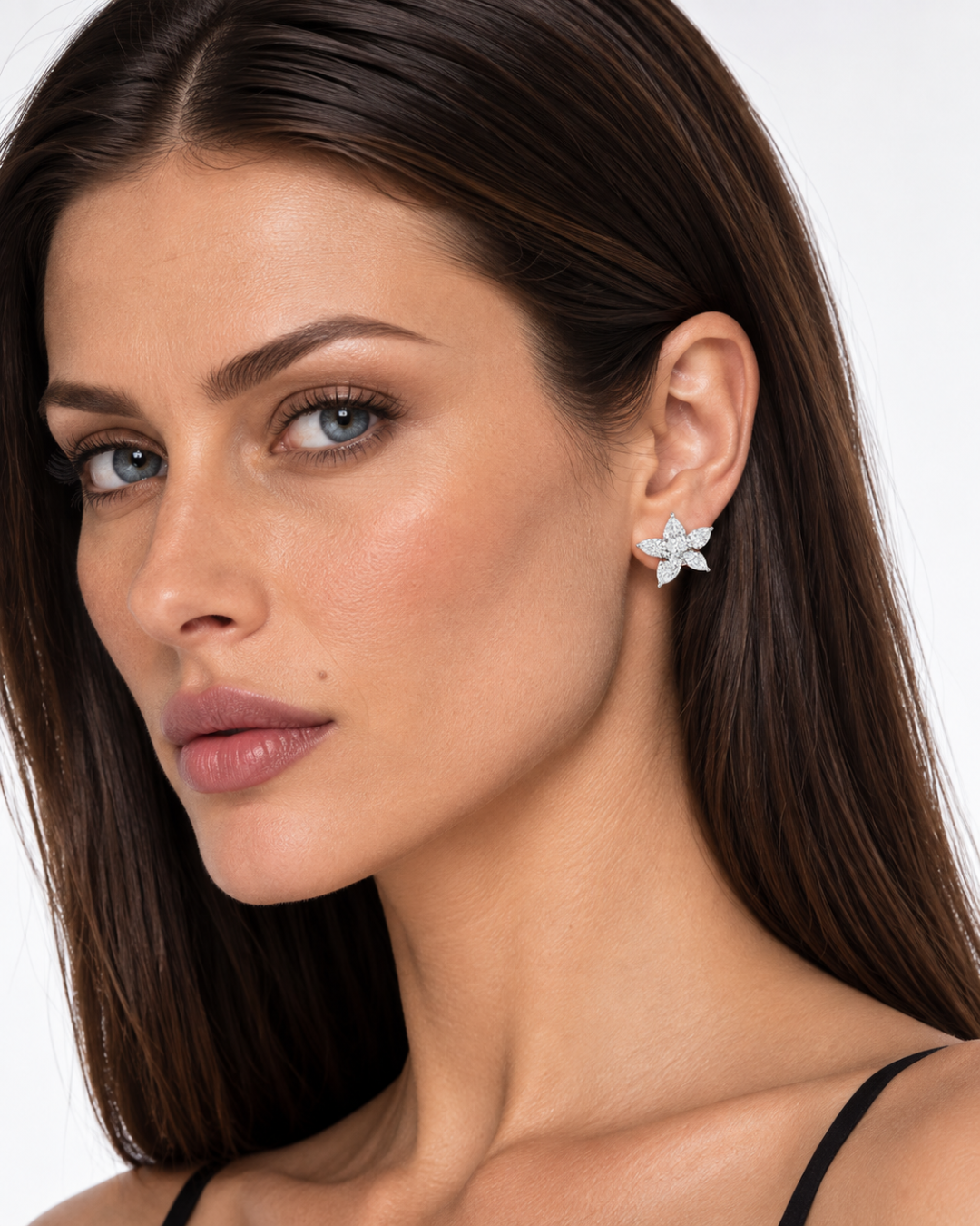 Maeve 5.05 Carat Diamond Cluster Stud Earrings in 18K White Gold