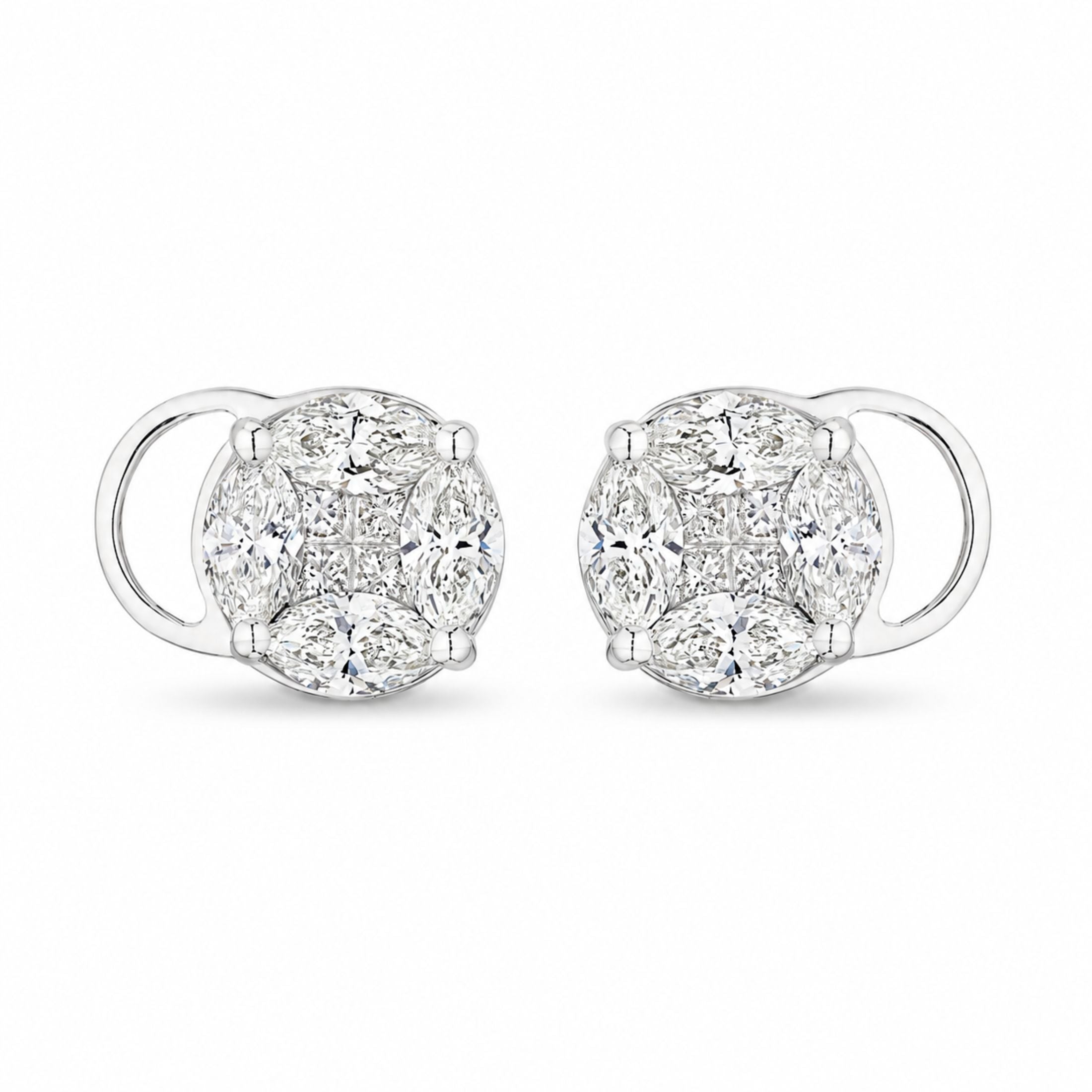Auburn 1.71 Carat Diamond Stud Earrings in 18K Gold