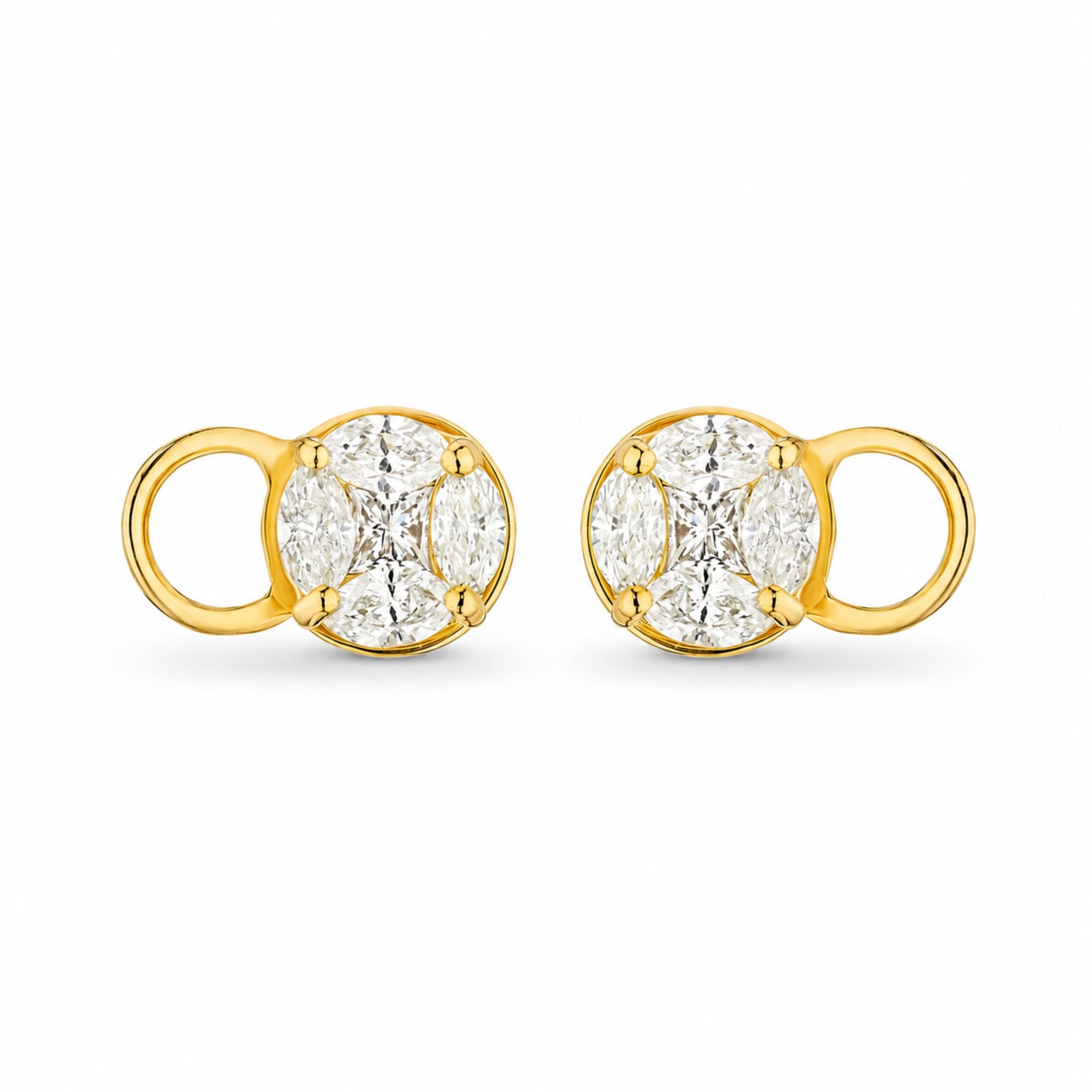 Auburn 1.71 Carat Diamond Stud Earrings in 18K Gold