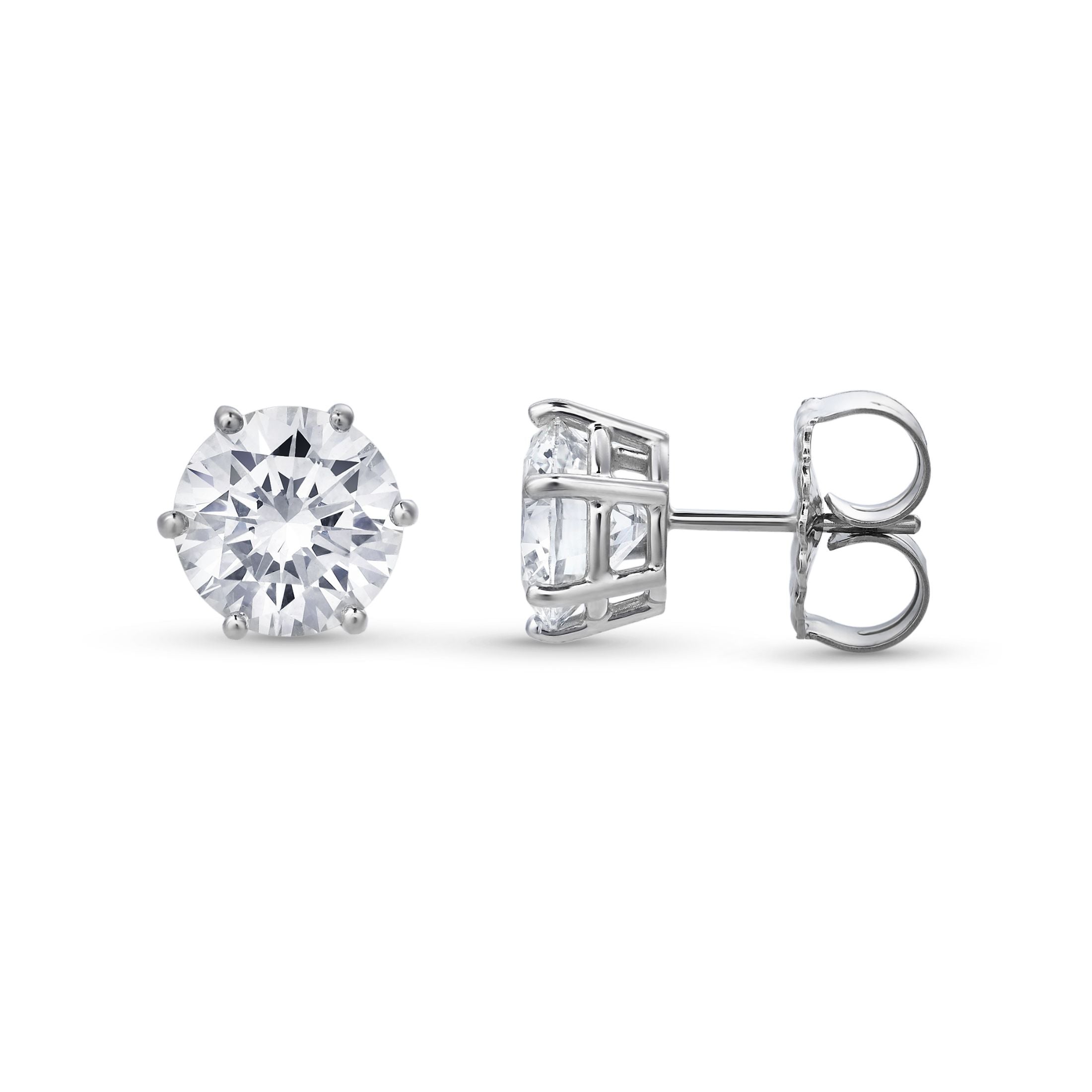 Sutton 4.14 Carat Diamond Stud Earrings in 14K White Gold