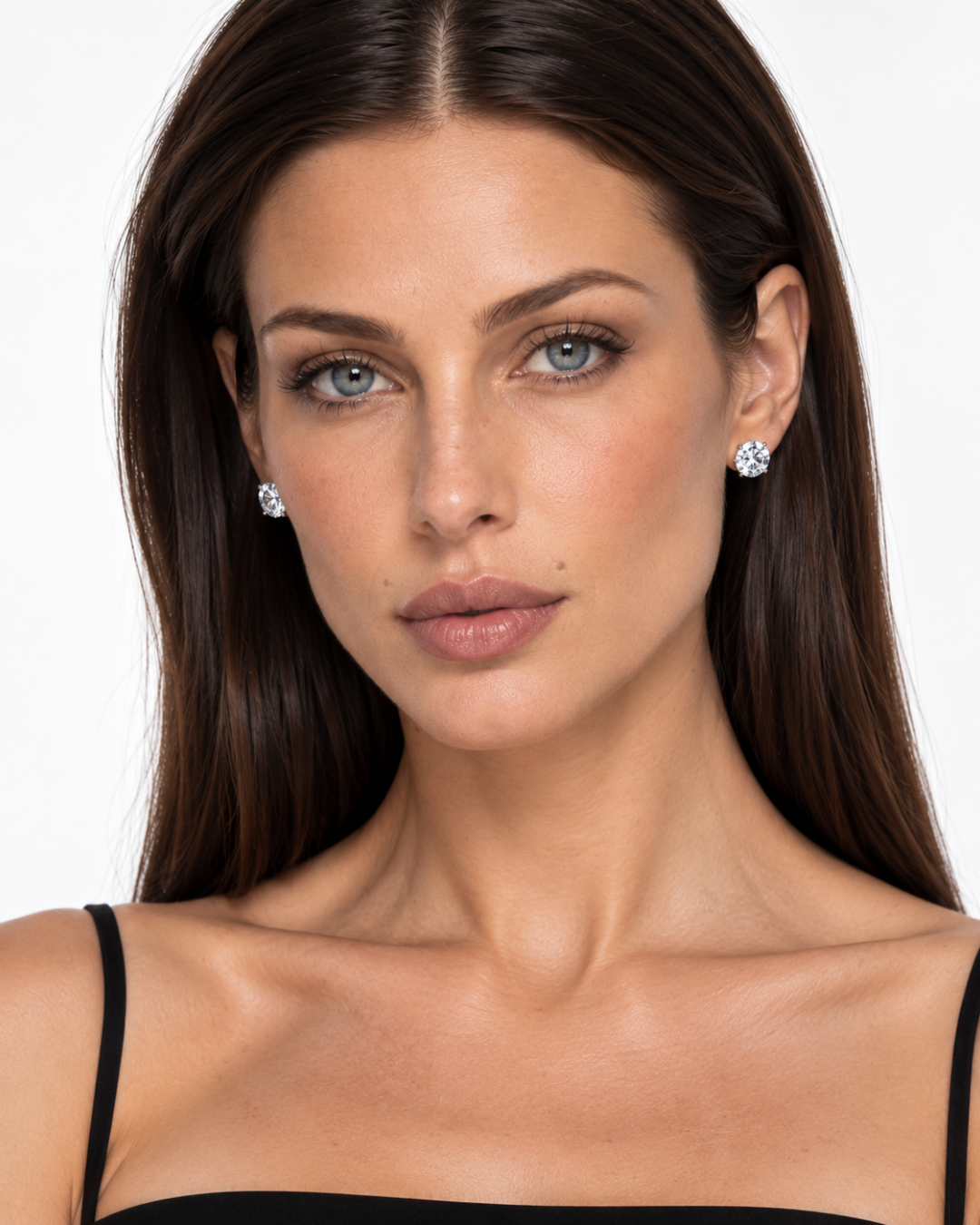 Sutton 4.14 Carat Diamond Stud Earrings in 14K White Gold
