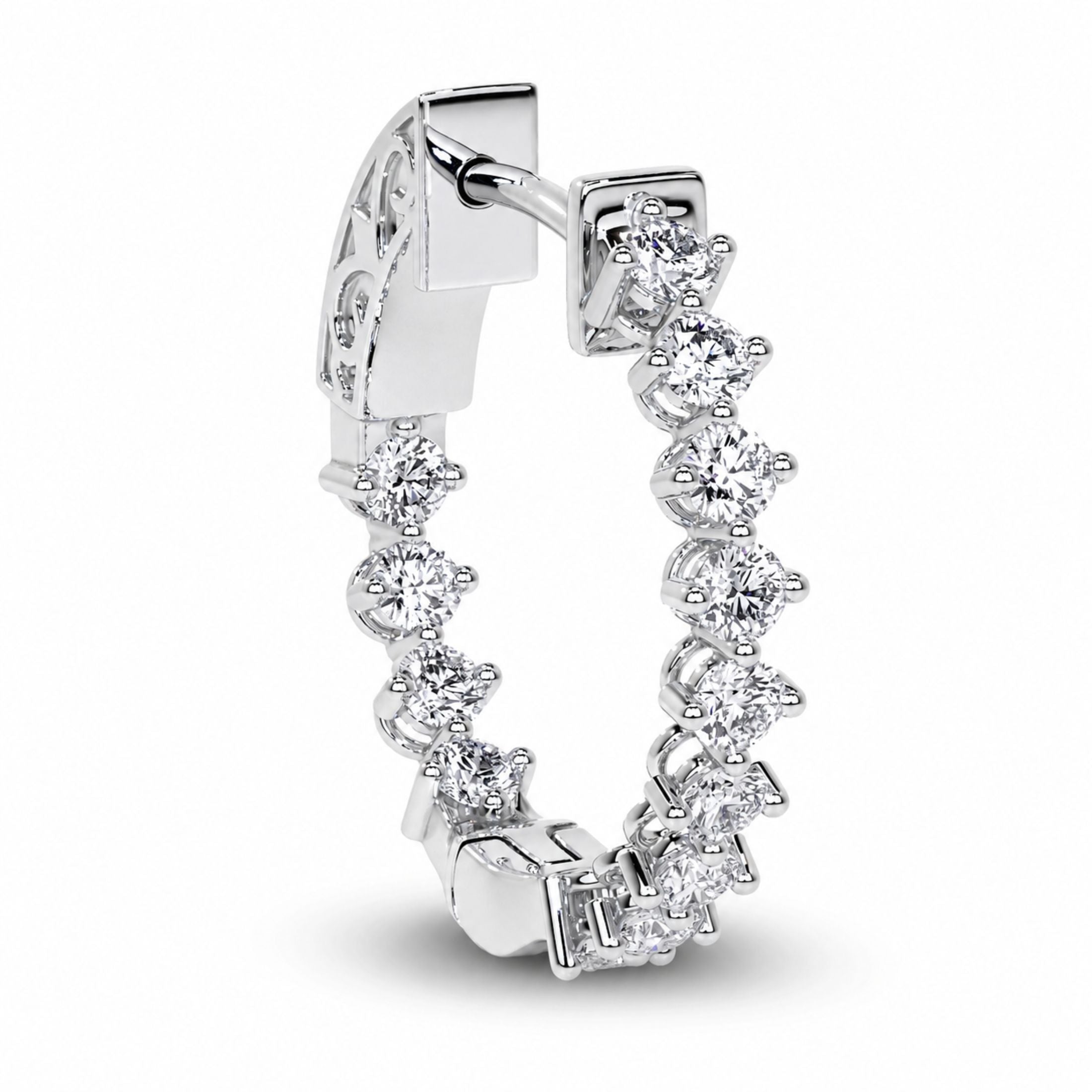 Galadria 1.0 Carat Diamond Hoop Earrings in 18K Gold