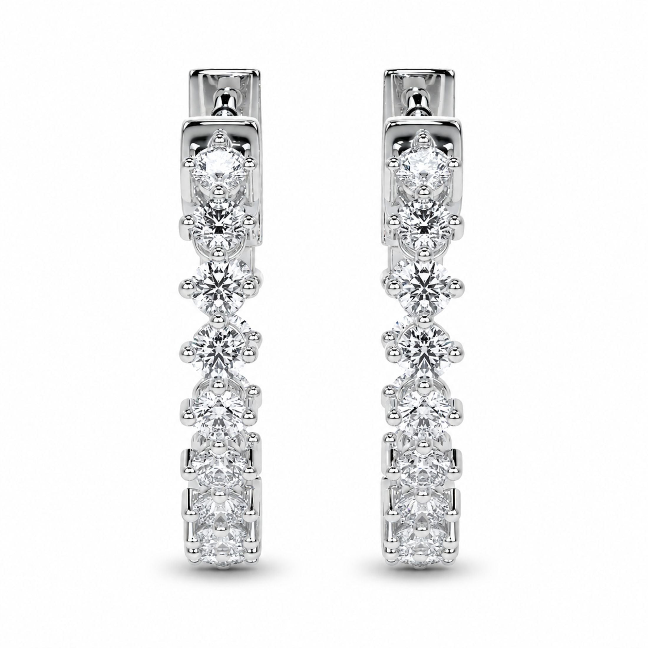 Galadria 1.0 Carat Diamond Hoop Earrings in 18K Gold