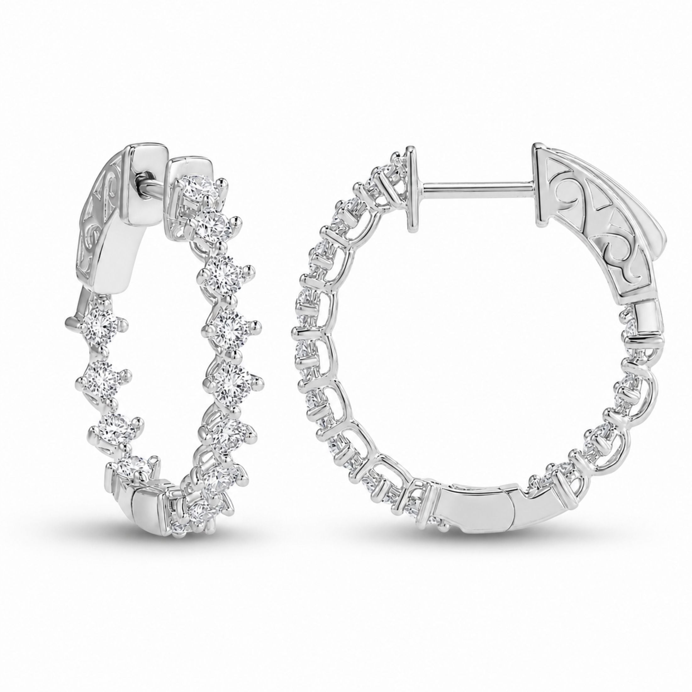 Galadria 1.0 Carat Diamond Hoop Earrings in 18K Gold