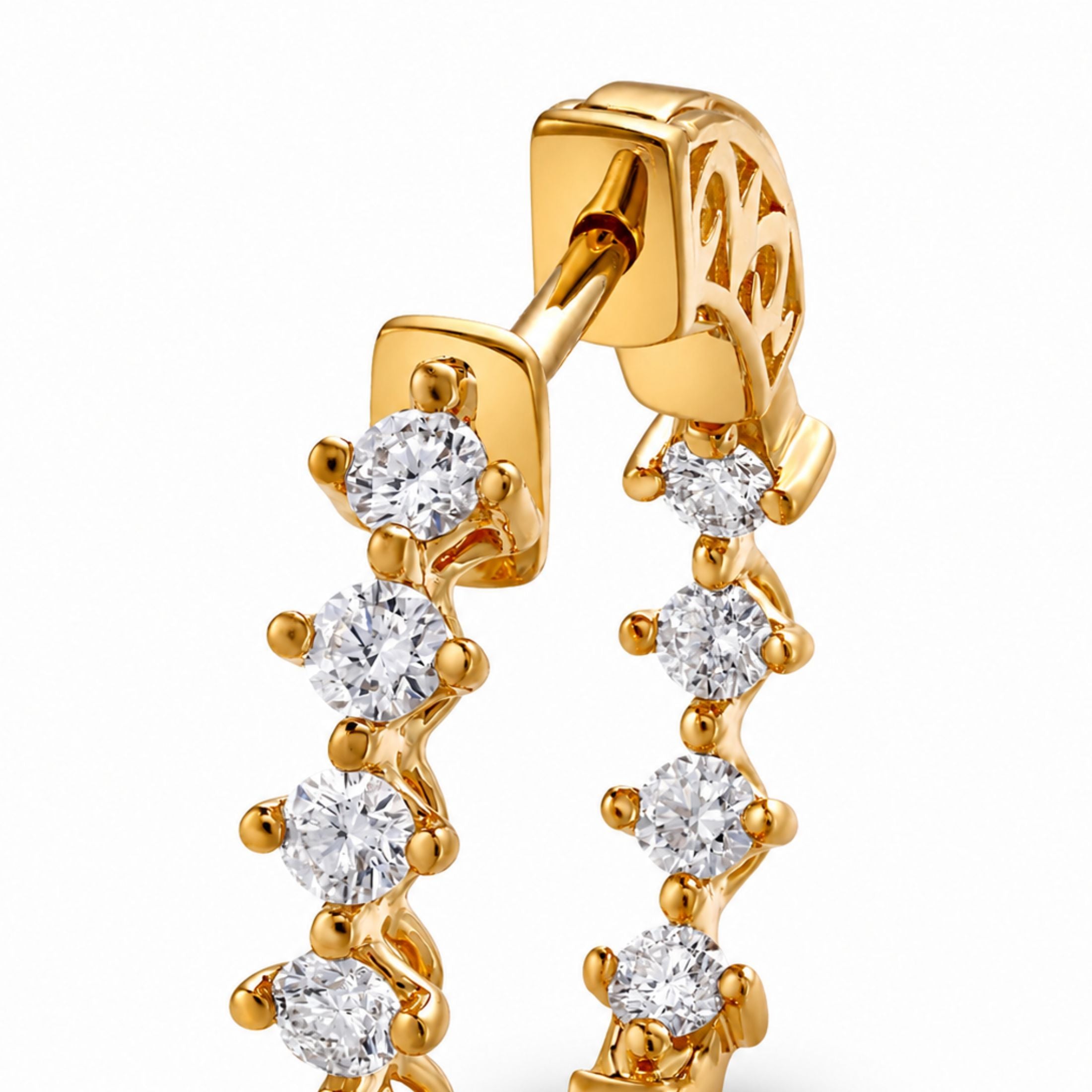 Galadria 1.0 Carat Diamond Hoop Earrings in 18K Gold