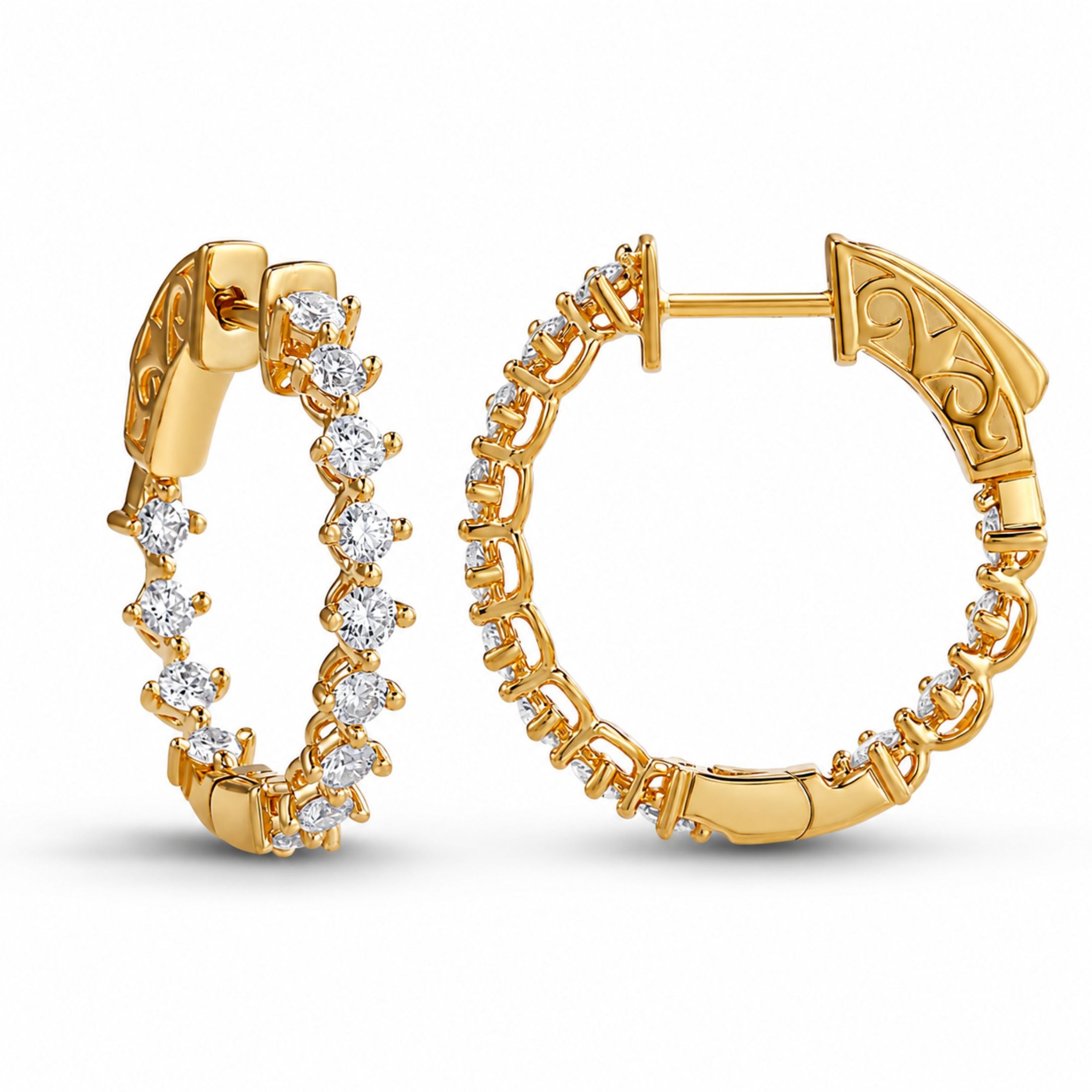 Galadria 1.0 Carat Diamond Hoop Earrings in 18K Gold