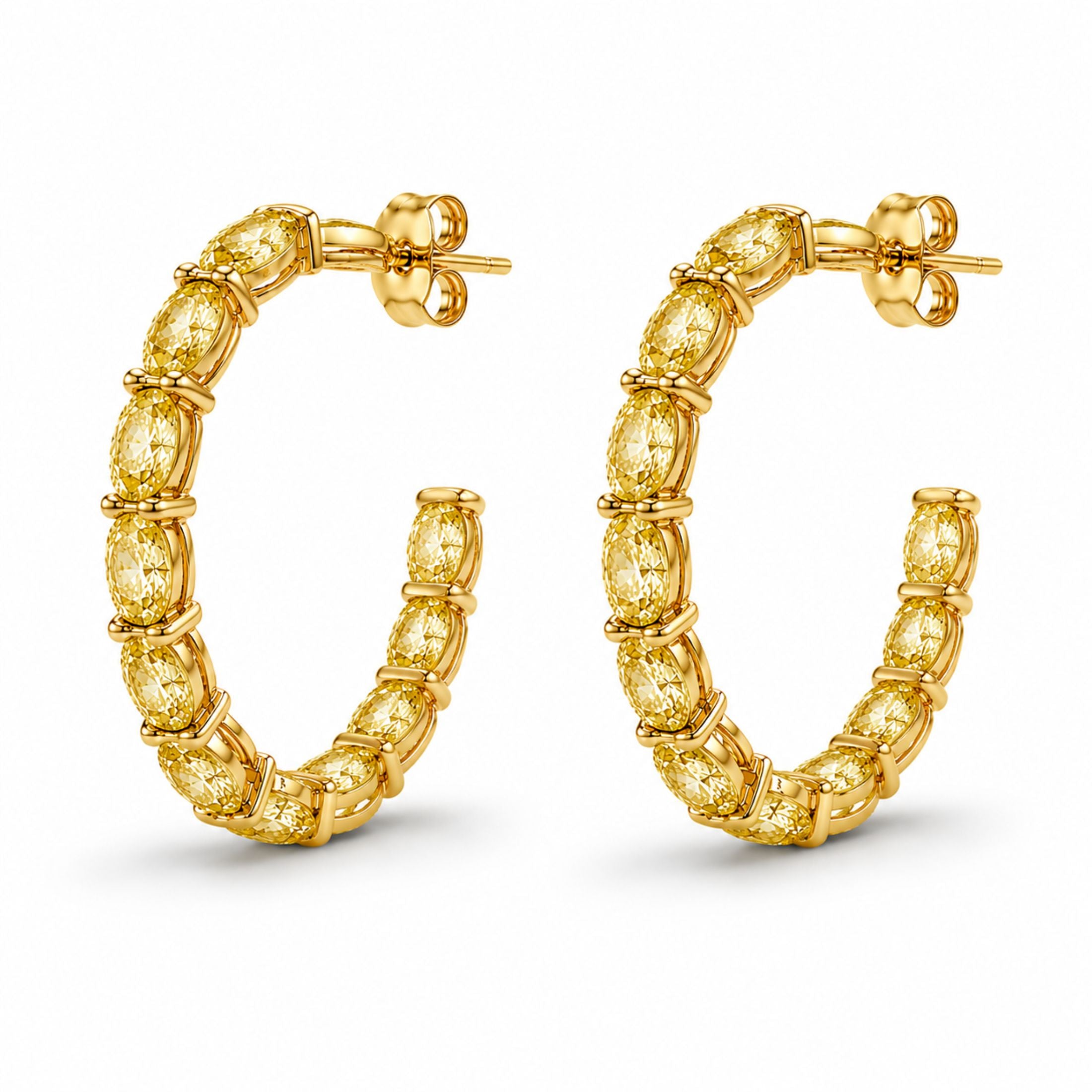 Nola 7.87 Carat Diamond Hoop Earrings in 18K Gold