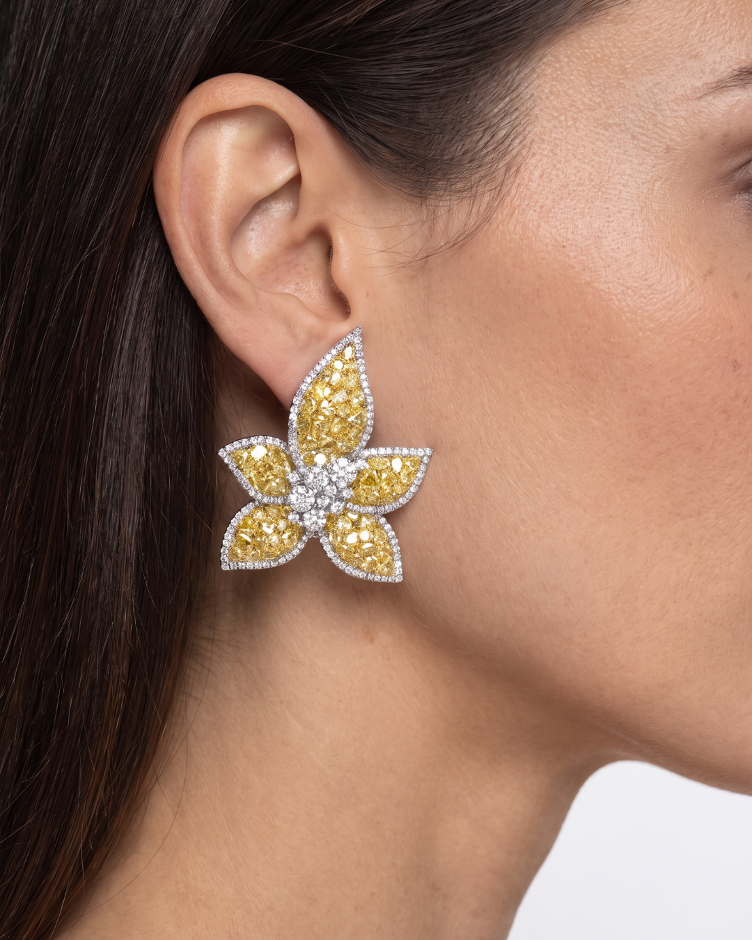 Leviev Elysian Glamour 16.73 Carat Diamond Earrings in 18K White Gold, additional view 3