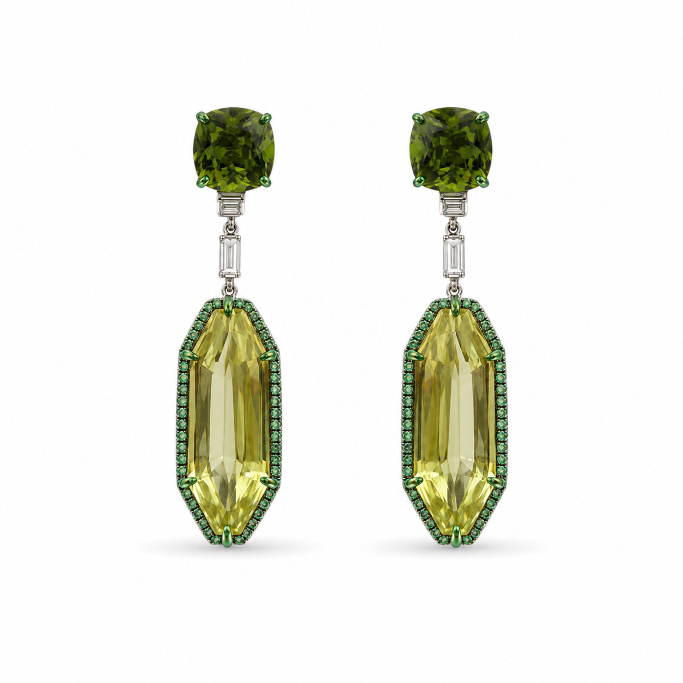 Isola Verde 32.19 Carat Diamond Drop Earrings in 18K White Gold