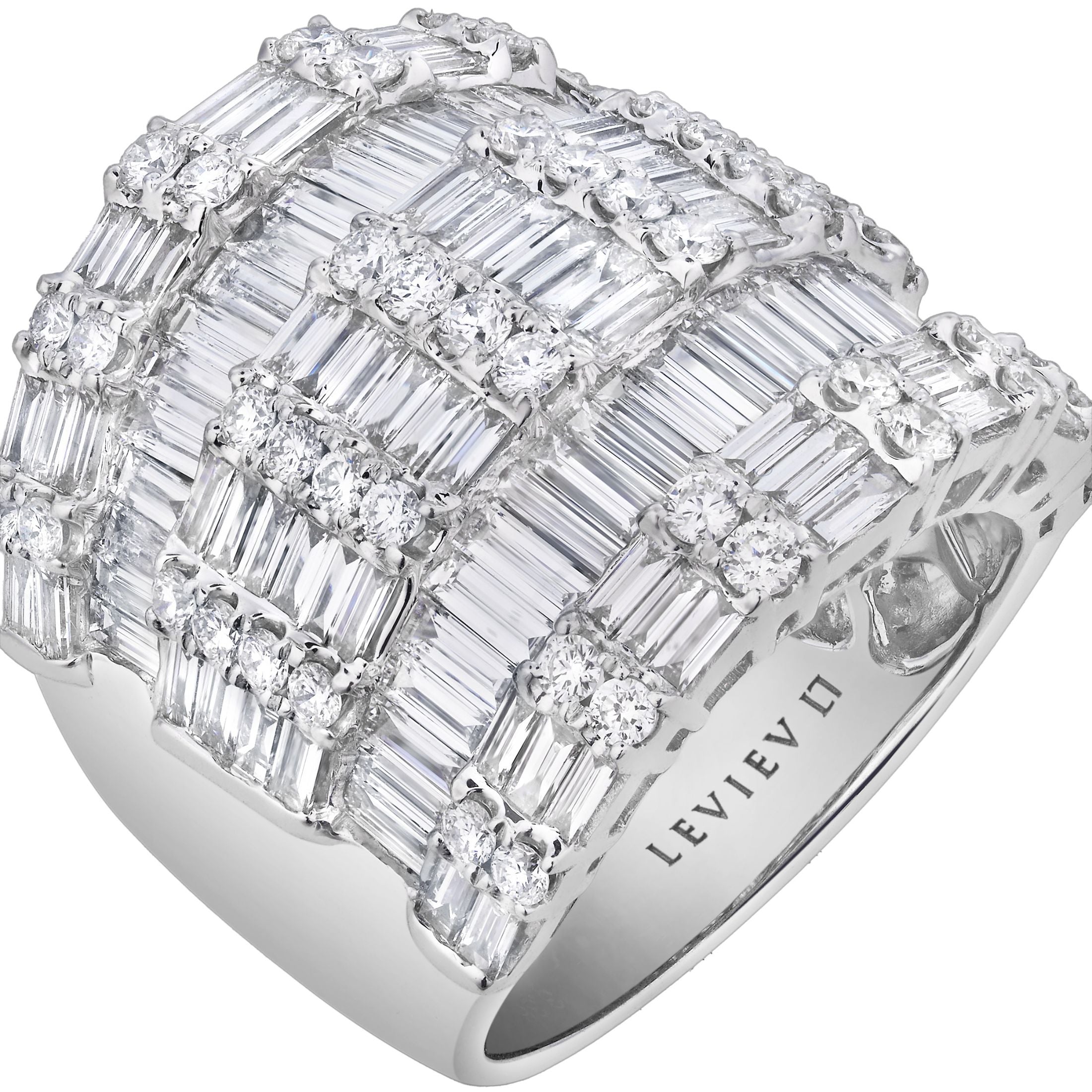 Echelon Radiant 4.28 Carat Diamond Ring in 18K White Gold