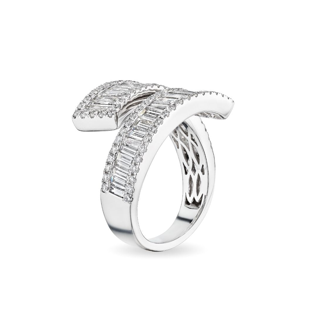 Éclosion Arch 2.4 Carat Tapered Baguettes Bypass Ring in 18K White Gold Leviev Rings Diamond, Diamond Ring, Diamond Statement Ring, Leviev, Leviev Ring, Leviev Signature, Luxury Diamond Ring, Natural Diamond, Natural Diamond Ring, Natural Diamonds, Rings, White Gold & Diamond, White Gold & Diamond Ring, Women's Jewelry, Women's Ring Leviev 