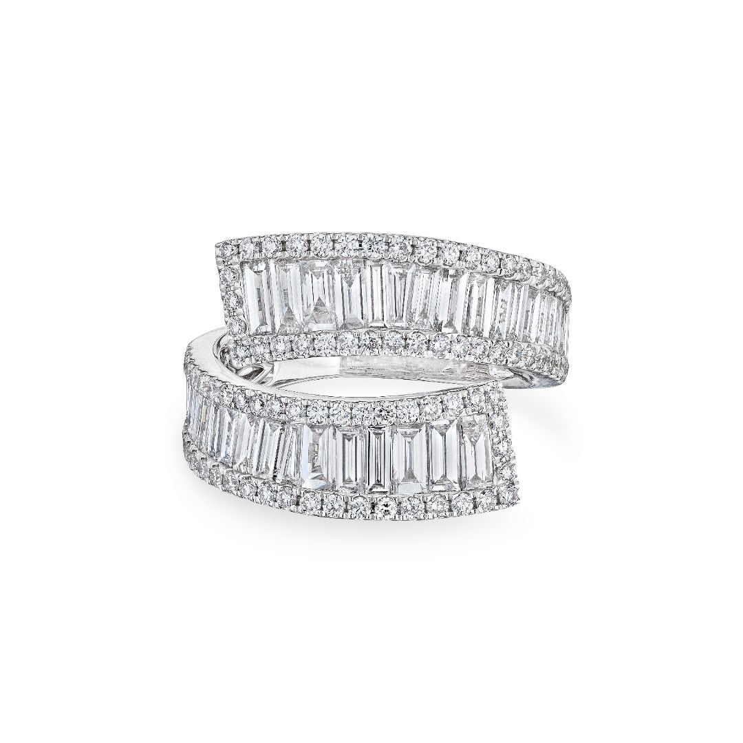 Éclosion Arch 2.4 Carat Tapered Baguettes Bypass Ring in 18K White Gold Leviev Rings Diamond, Diamond Ring, Diamond Statement Ring, Leviev, Leviev Ring, Leviev Signature, Luxury Diamond Ring, Natural Diamond, Natural Diamond Ring, Natural Diamonds, Rings, White Gold & Diamond, White Gold & Diamond Ring, Women's Jewelry, Women's Ring Leviev 