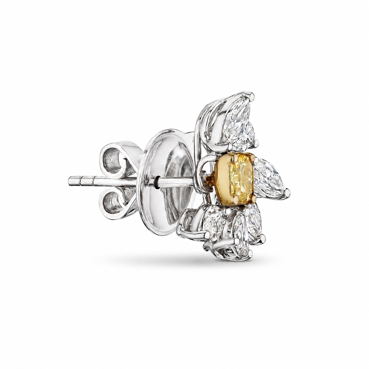 Elowyn 2.07 Carat Diamond Stud Earring in 18K White Gold