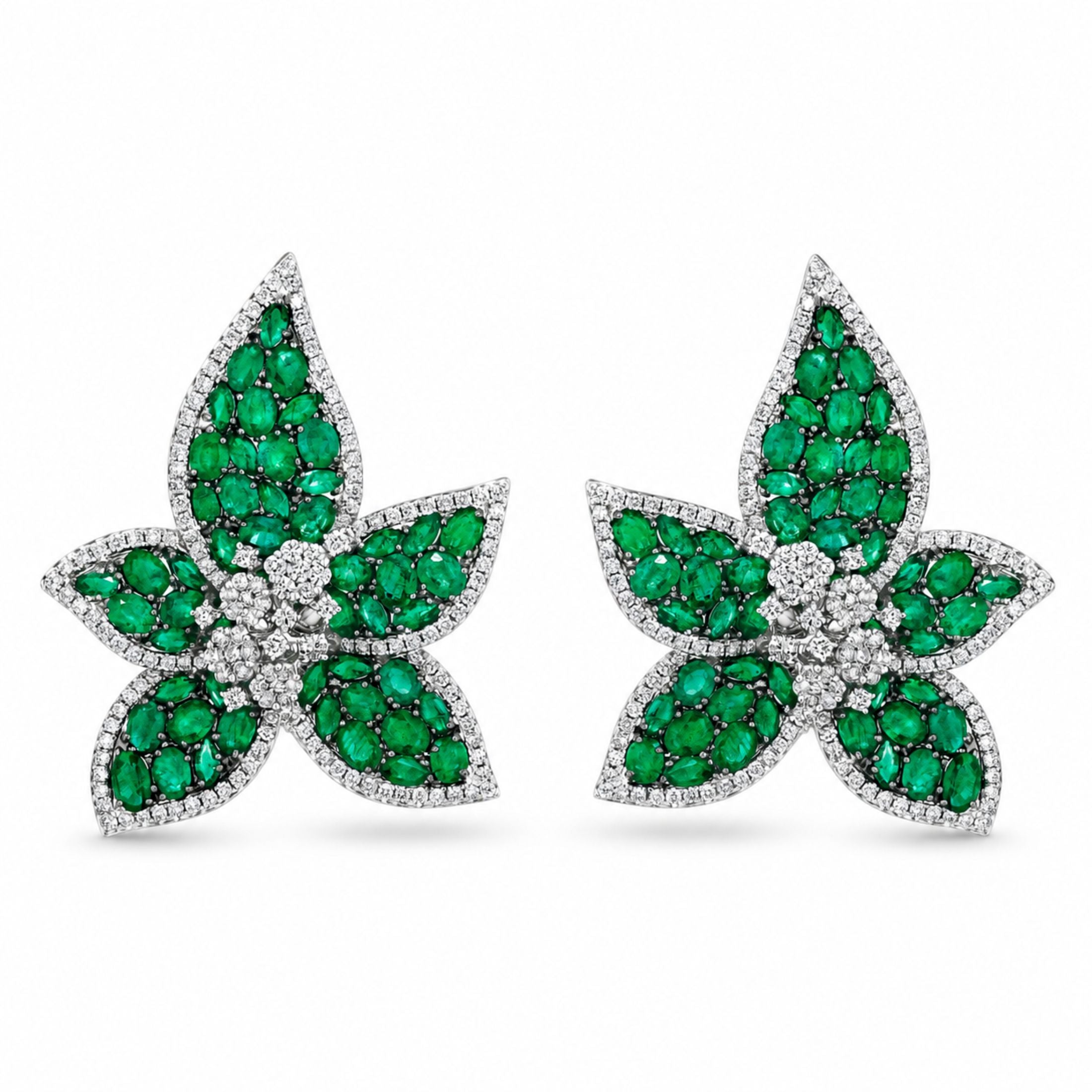 Elysian Glamour 16.73 Carat Diamond Earrings in 18K White Gold